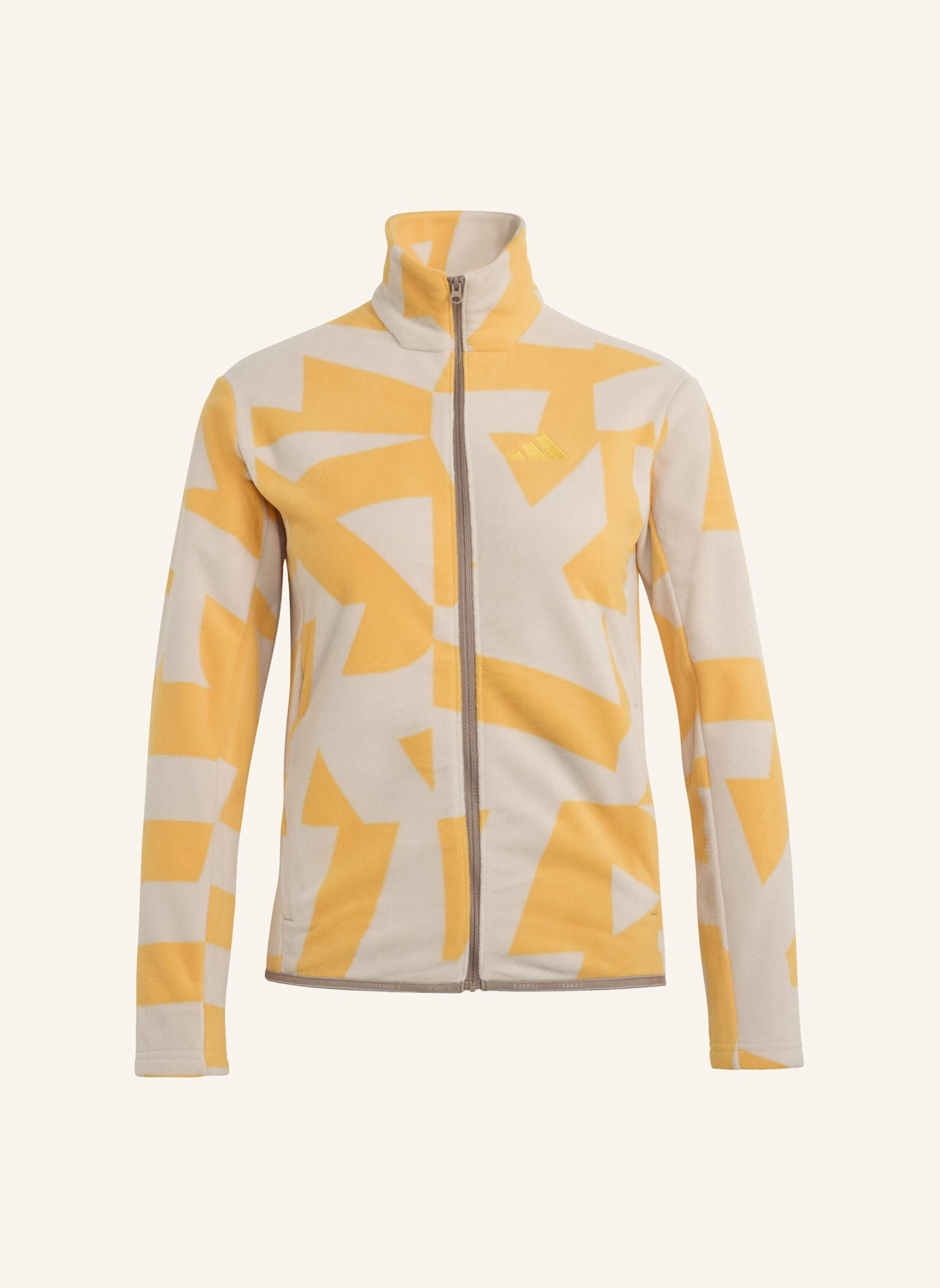 adidas TERREX TERREX MULTI PRINTED KIDS FLEECEJACKE, DURCHGEHENDER REISSVERSCHLUSS: TAUPE/ ORANGE