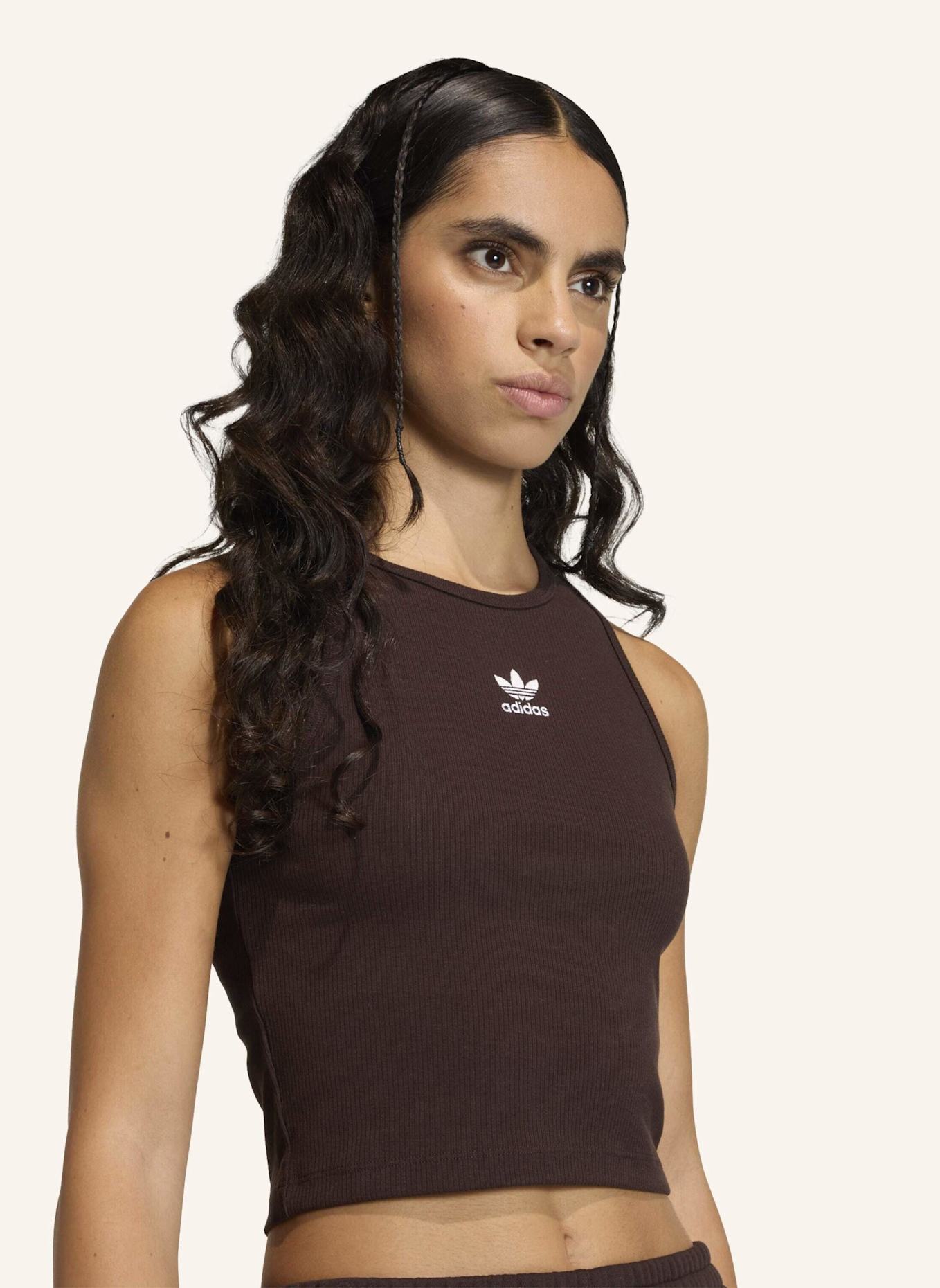 adidas Originals Cropped-Top ESSENTIALS RIB: BRAUN