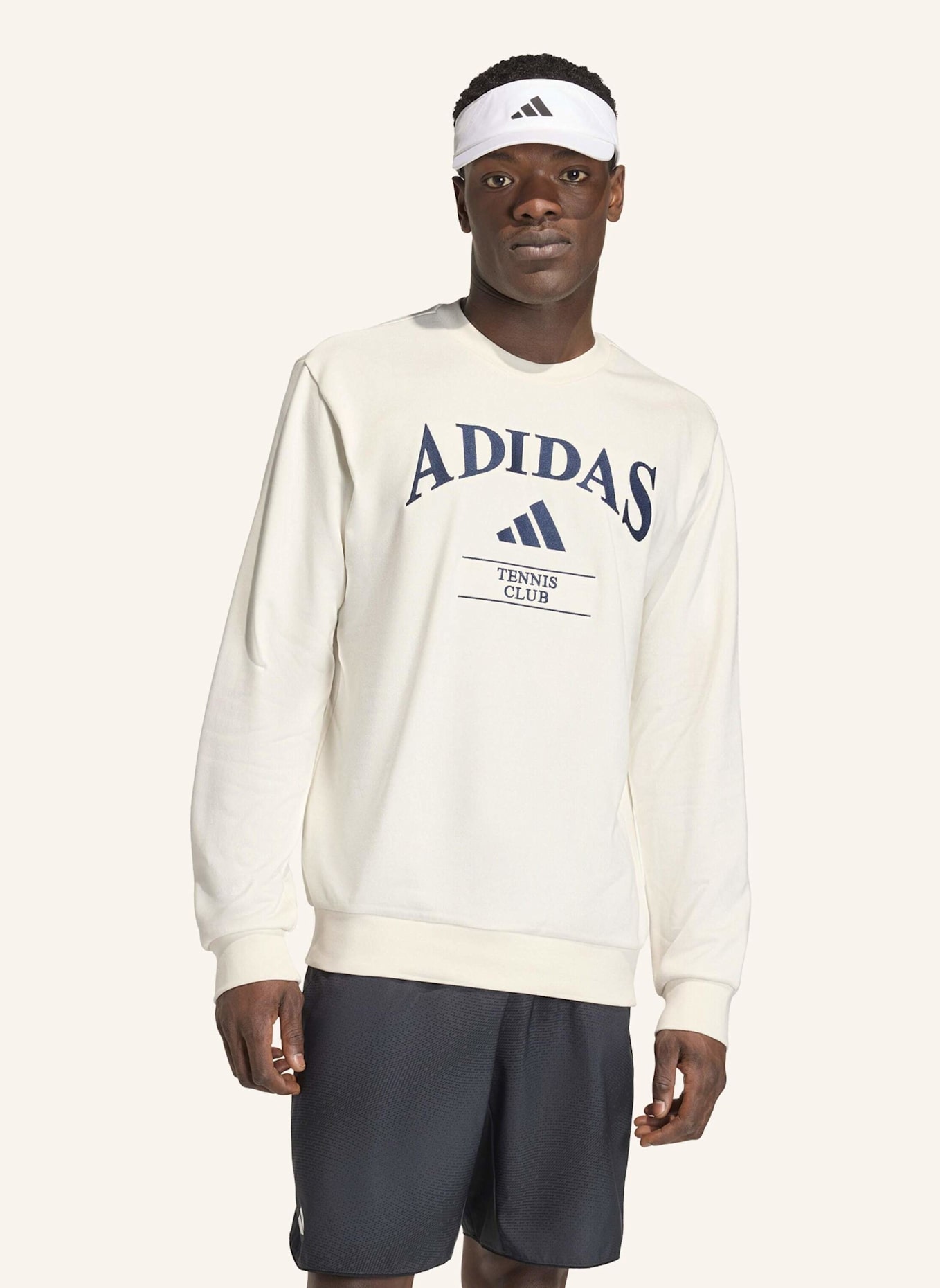 adidas Sweatshirt HERITAGE GRAPHIC CREW: WEISS/ BLAU