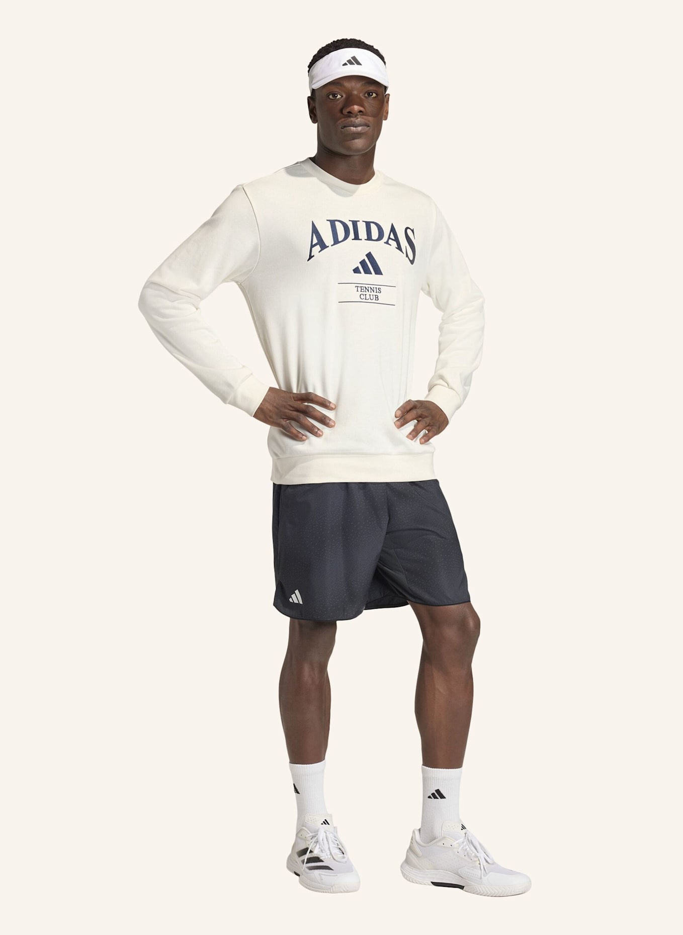 adidas Sweatshirt HERITAGE GRAPHIC CREW: WEISS/ BLAU