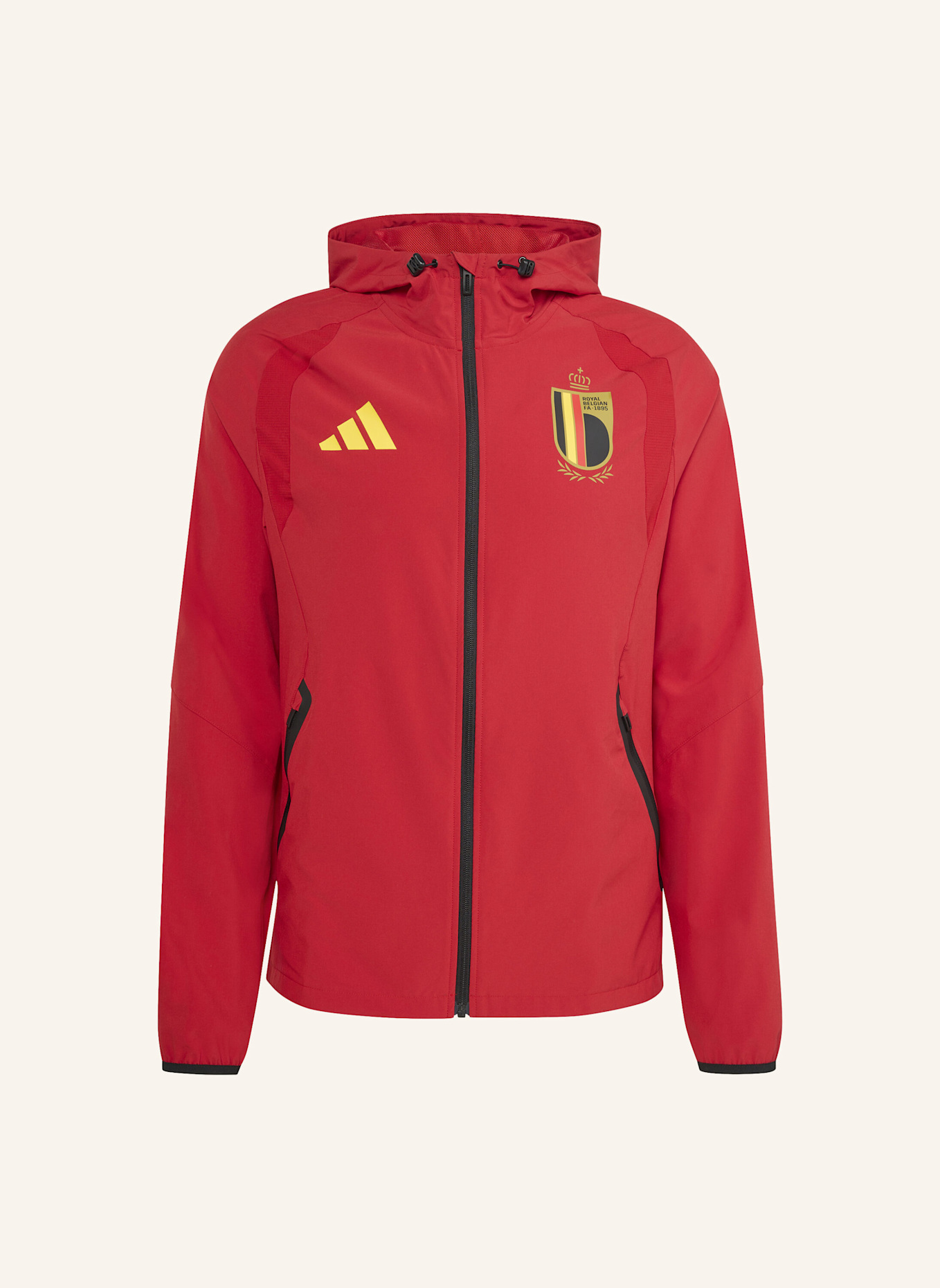 adidas BELGIEN TIRO TECH WINDBREAKER MIT DURCHGEHENDEM REISSVERSCHLUSS: ROT