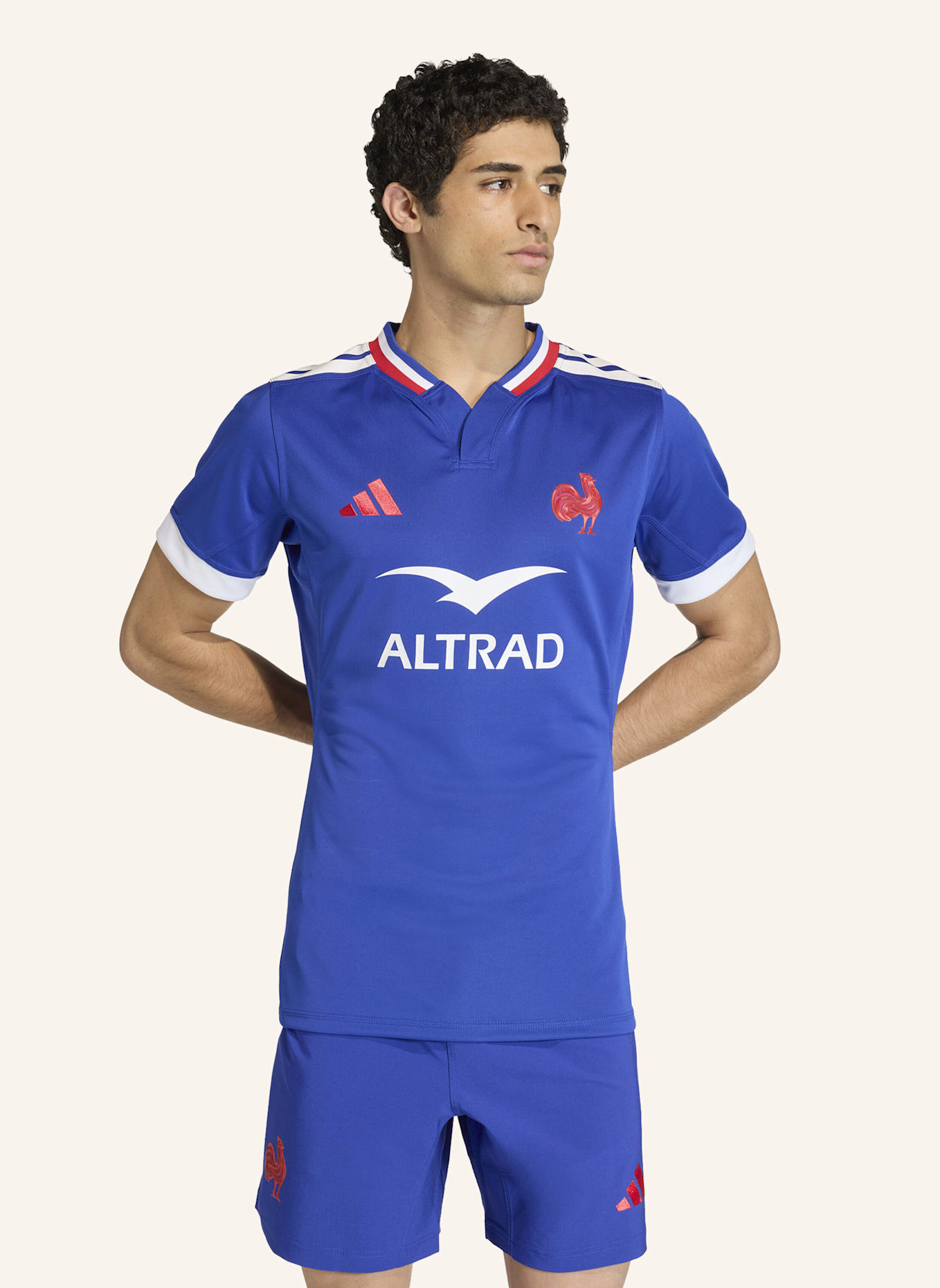 adidas FRANKREICH RUGBY PERFORMANCE-PASSFORM REPLICA JERSEY: BLAU