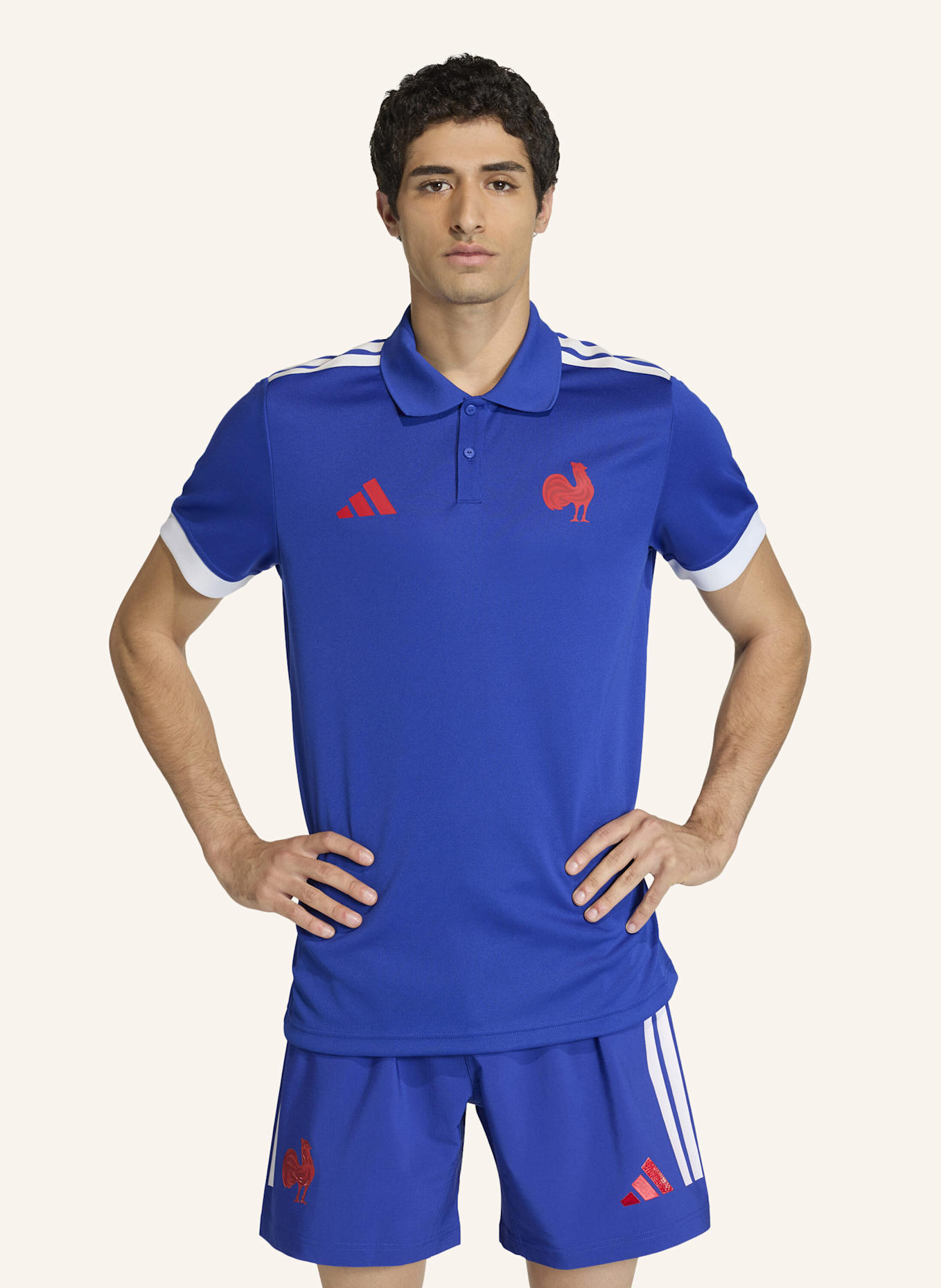 adidas FRANKREICH RUGBY HOME REPLICA FAN-POLOSHIRT: BLAU