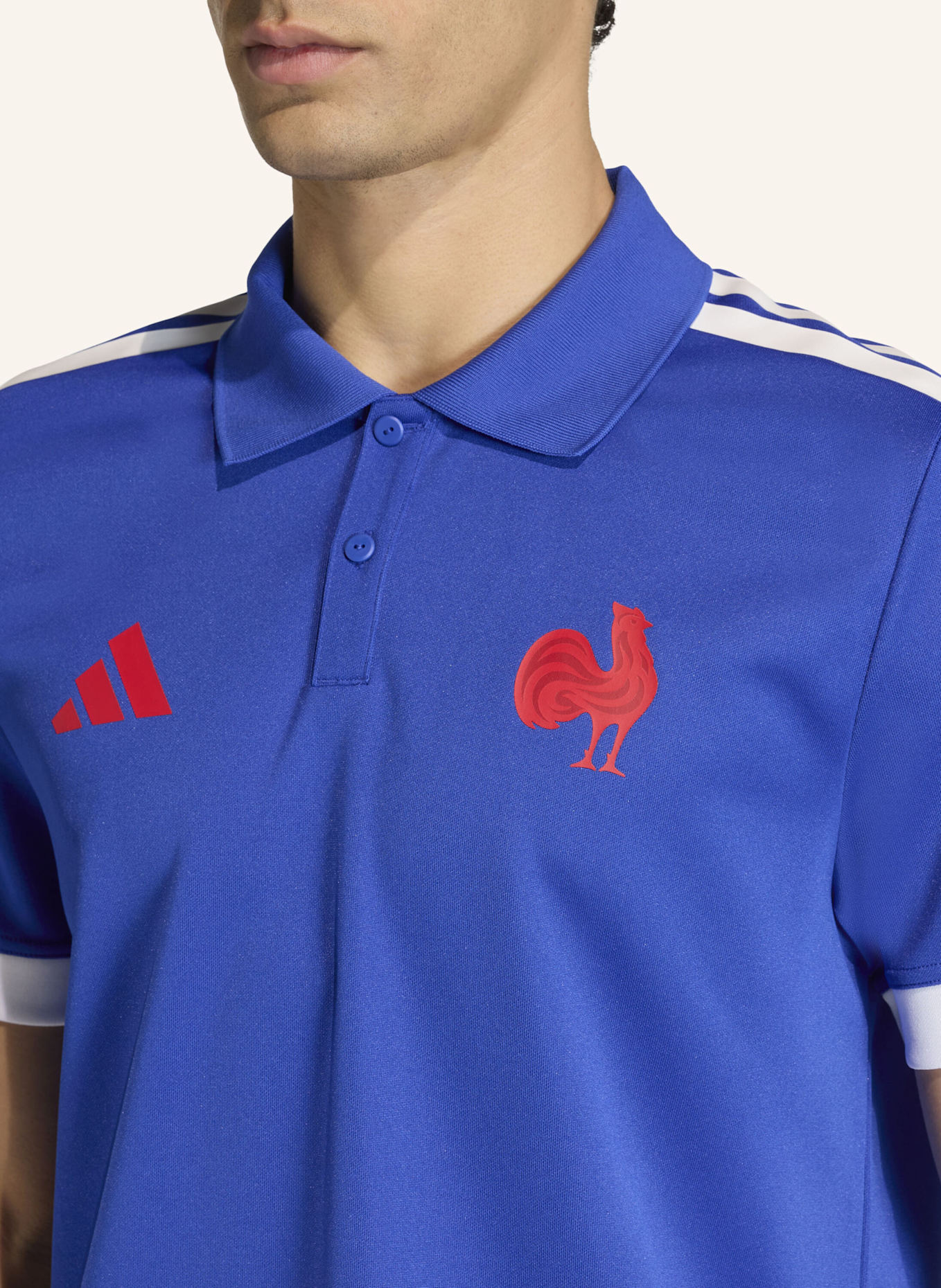 adidas FRANKREICH RUGBY HOME REPLICA FAN-POLOSHIRT: BLAU