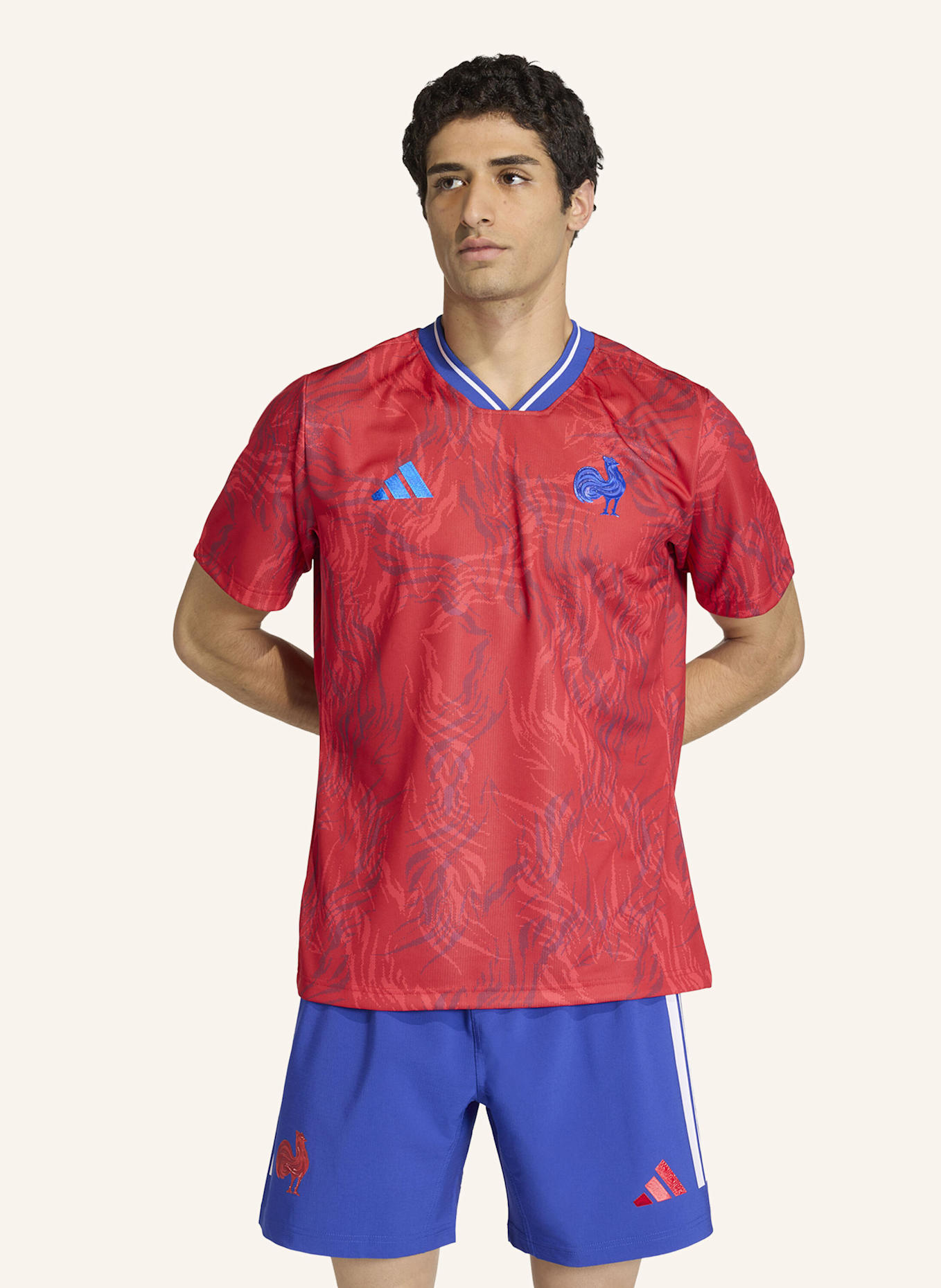 adidas FRANKREICH RUGBY PREMATCH JERSEY: ROT