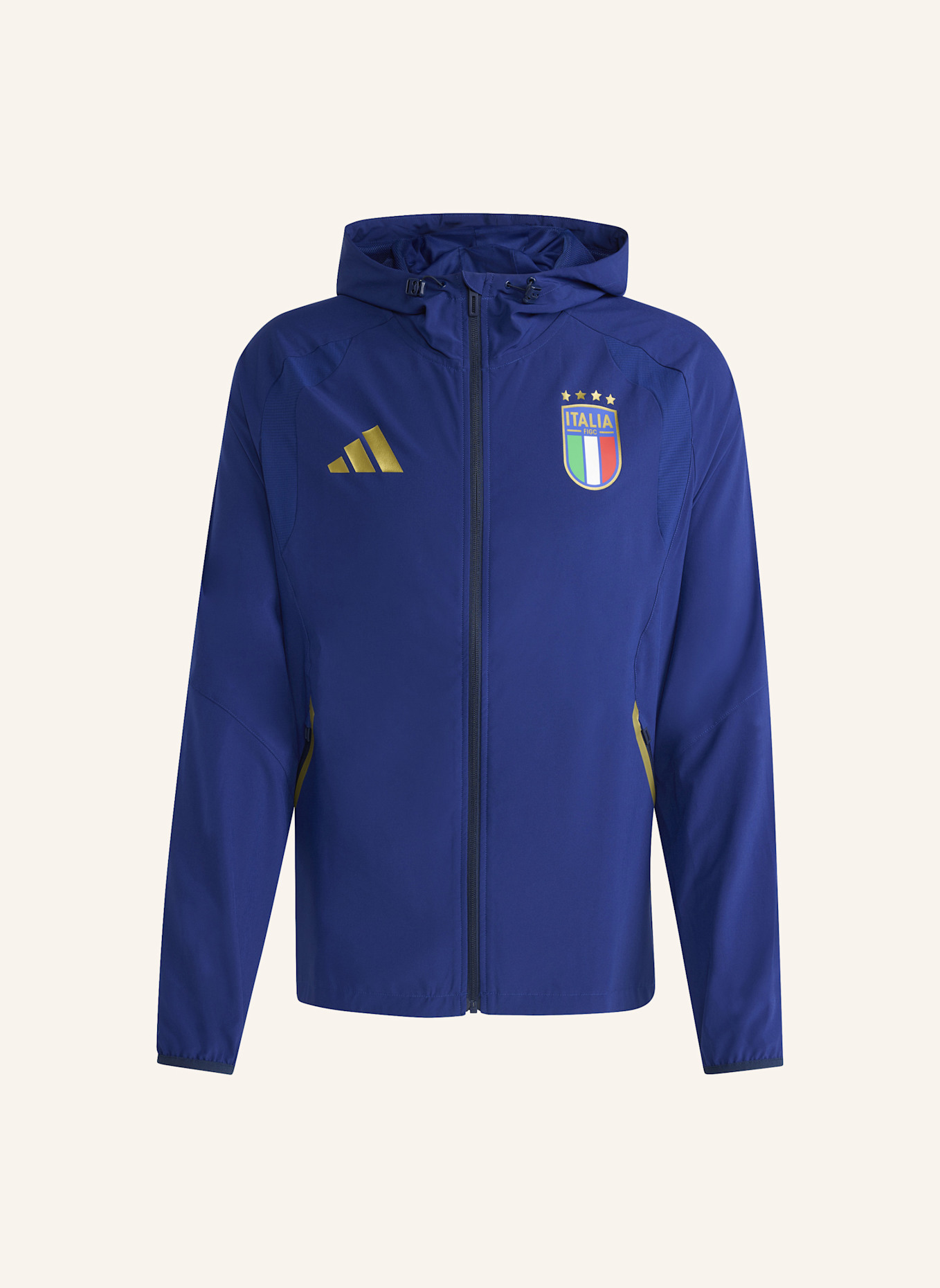 adidas ITALIEN TIRO REISE-WINDBREAKER MIT DURCHGEHENDEM REISSVERSCHLUSS: BLAU