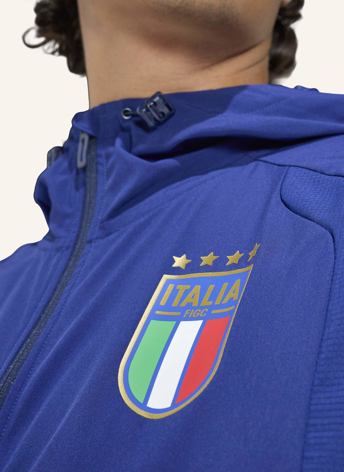 adidas ITALIEN TIRO REISE-WINDBREAKER MIT DURCHGEHENDEM REISSVERSCHLUSS: BLAU