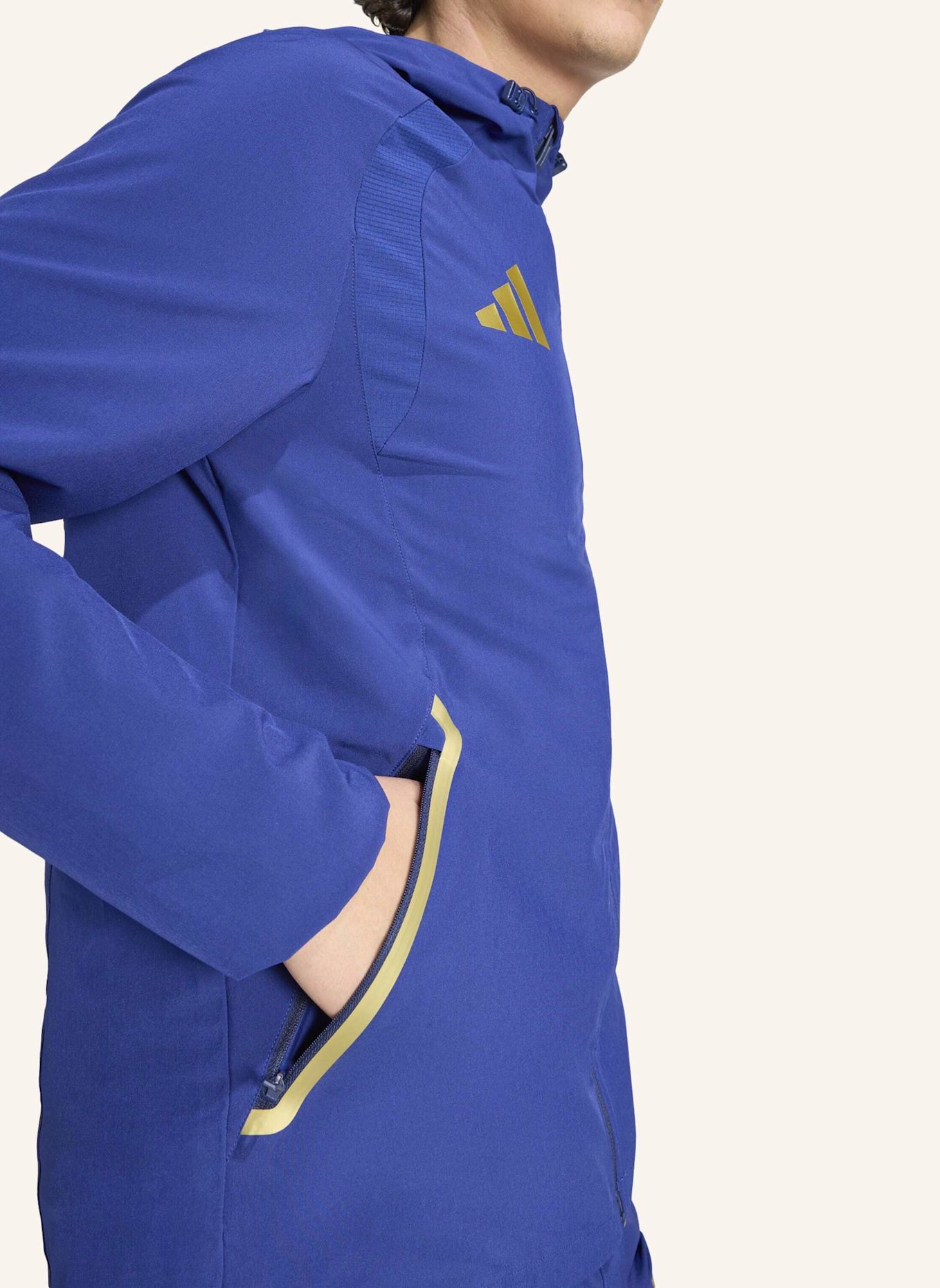 adidas ITALIEN TIRO REISE-WINDBREAKER MIT DURCHGEHENDEM REISSVERSCHLUSS: BLAU