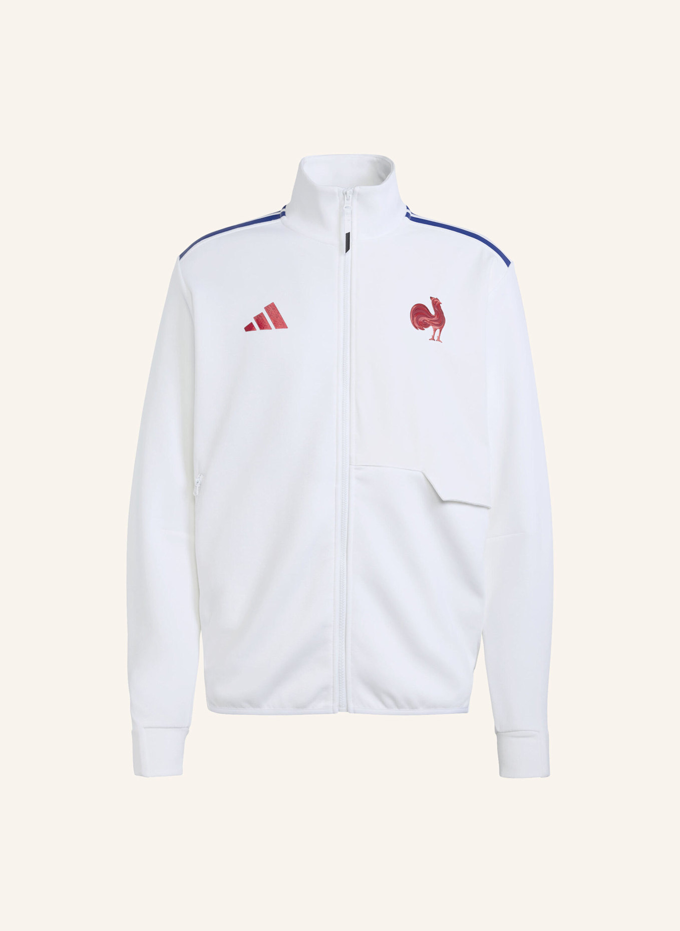 adidas FRANKREICH RUGBY ANTHEM JACKE: WEISS