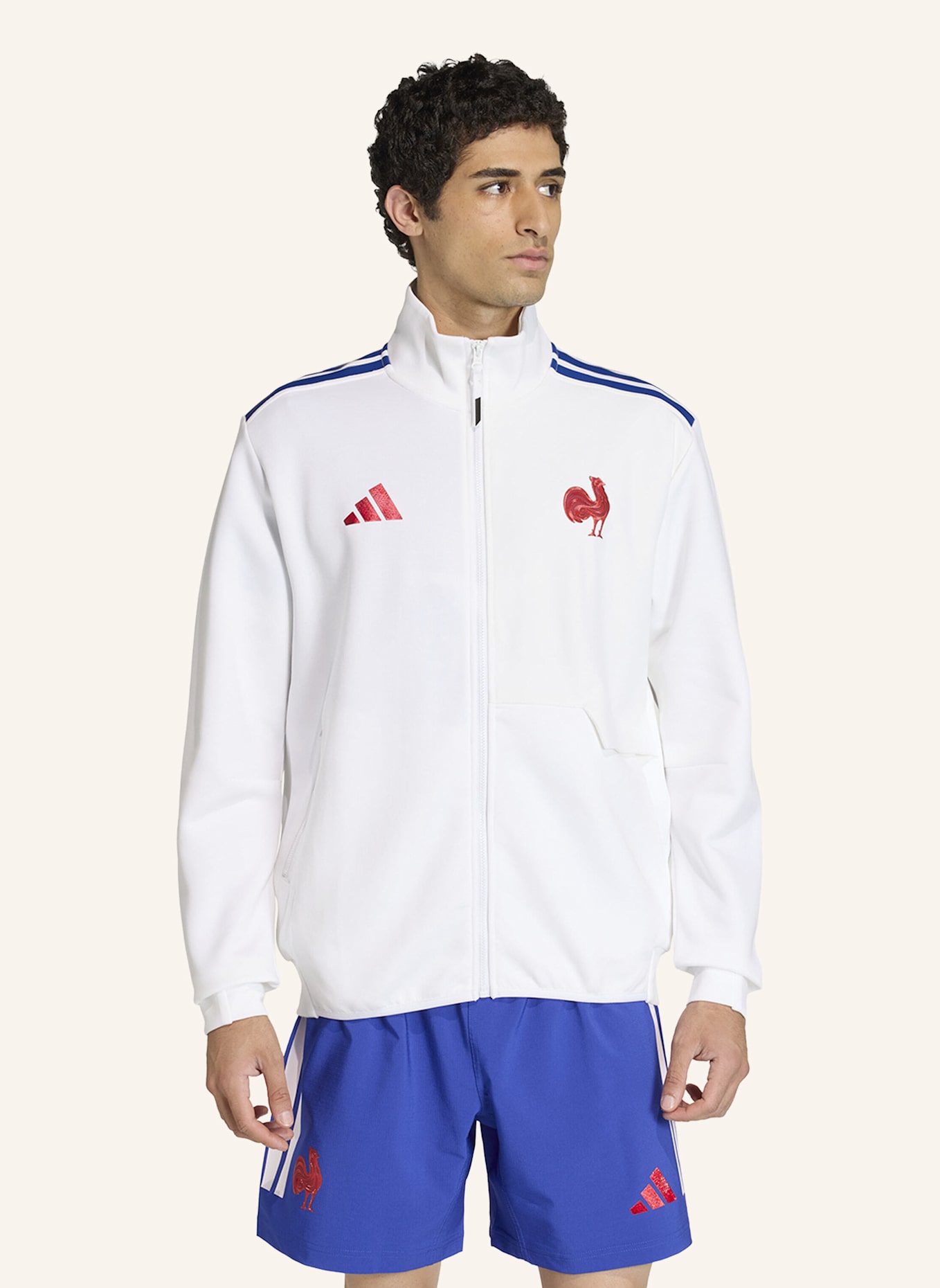 adidas FRANKREICH RUGBY ANTHEM JACKE: WEISS