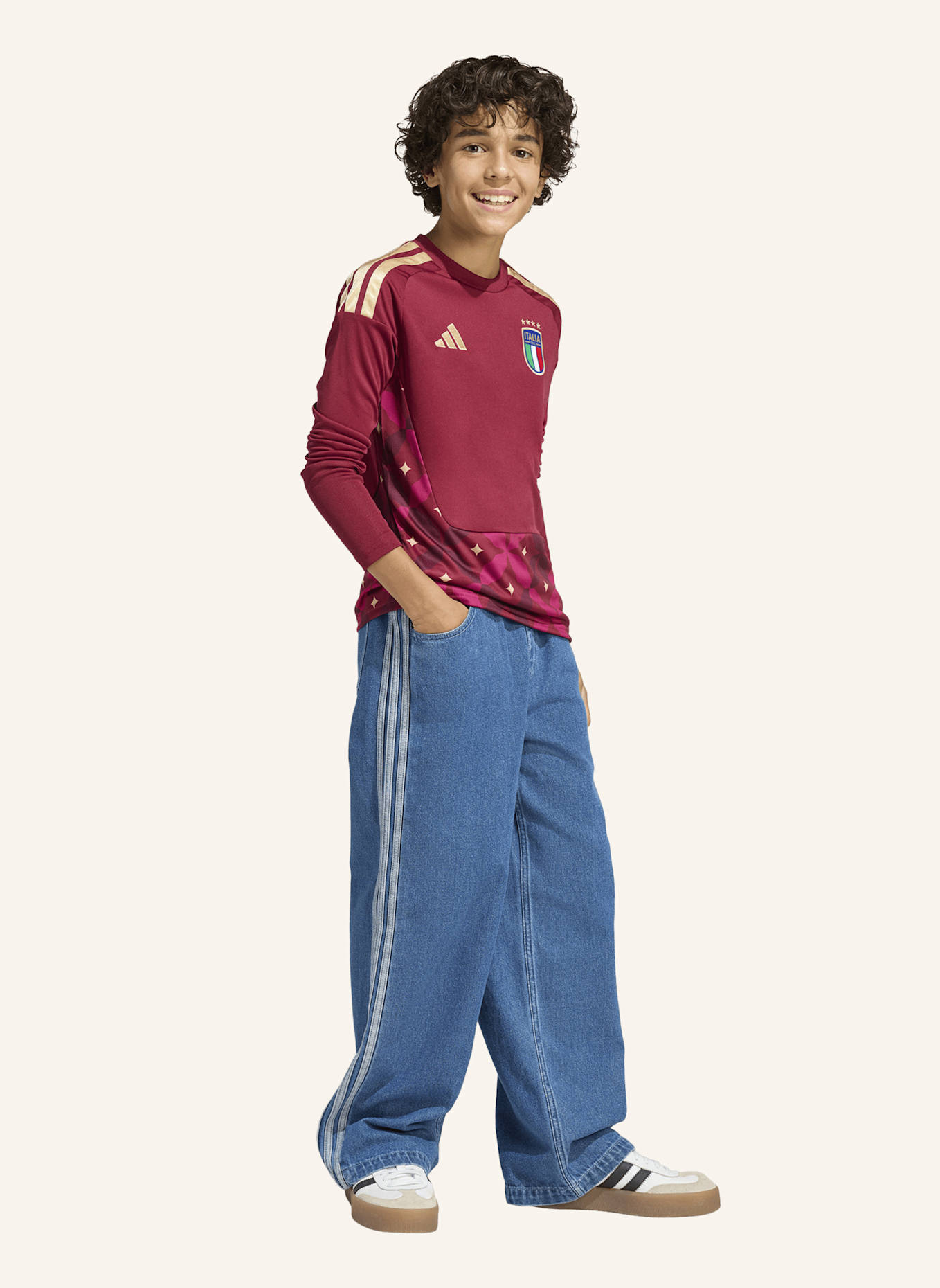 adidas ITALIEN 26 TORWART LANGARM-HEIMTRIKOT KINDER: ROT