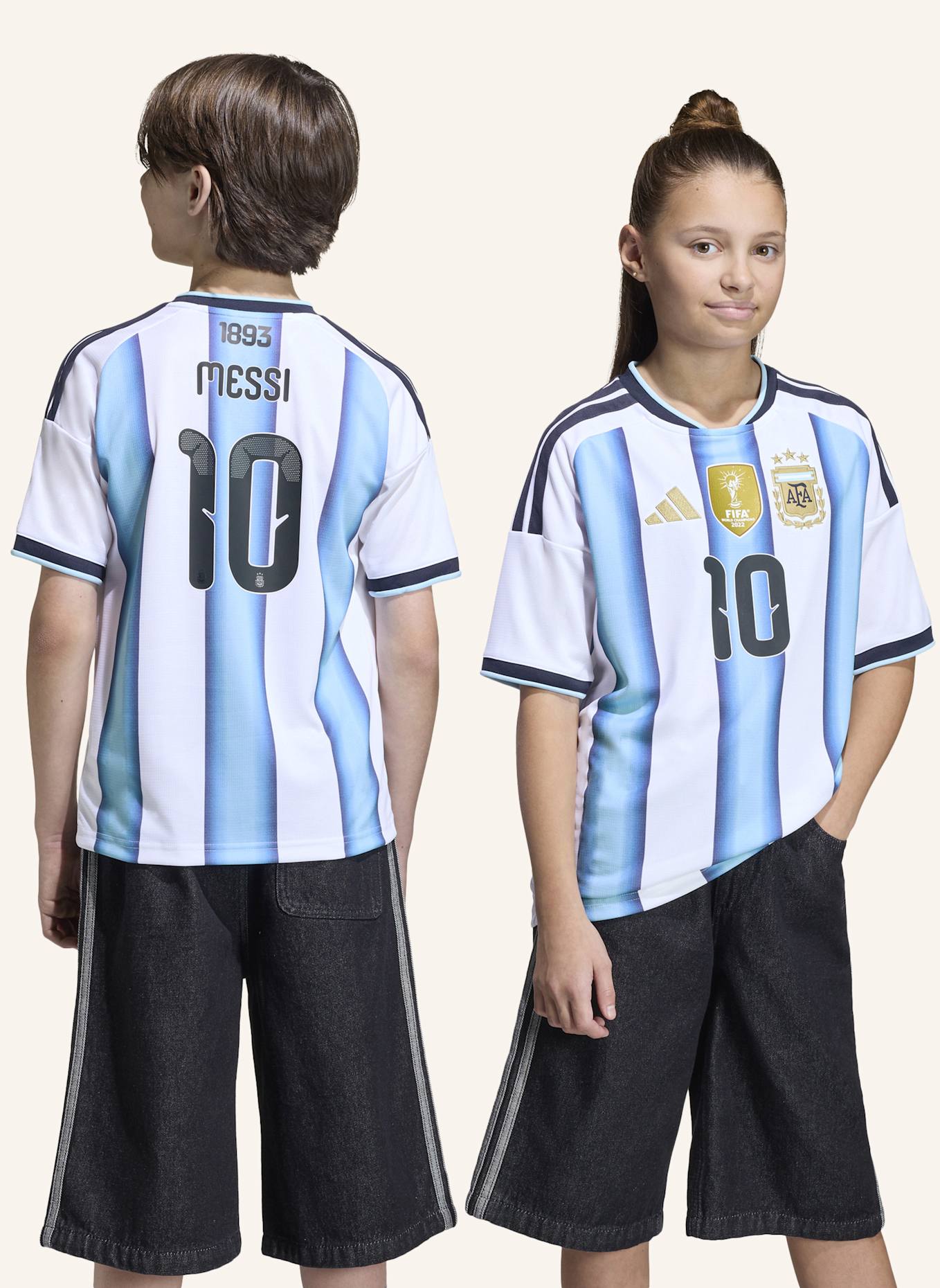 adidas ARGENTINIEN 26 MESSI KIDS HEIMTRIKOT: WEISS/ BLAU