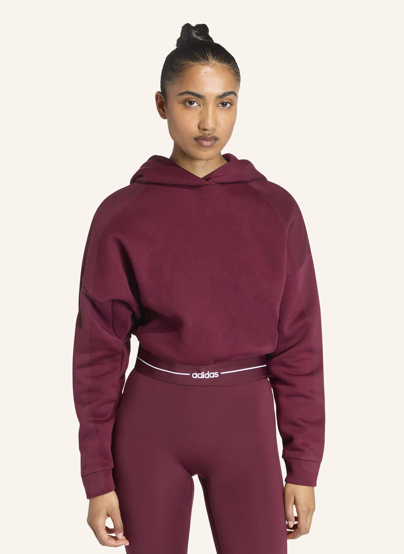 adidas HYPERGLAM CROPPED HOODIE: ROT