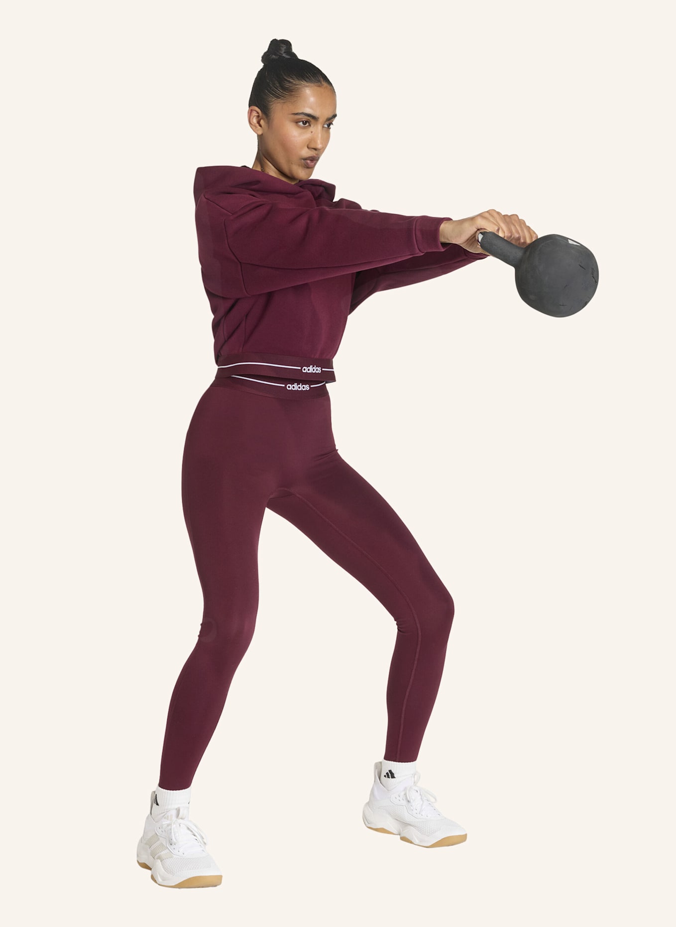 adidas HYPERGLAM CROPPED HOODIE: ROT