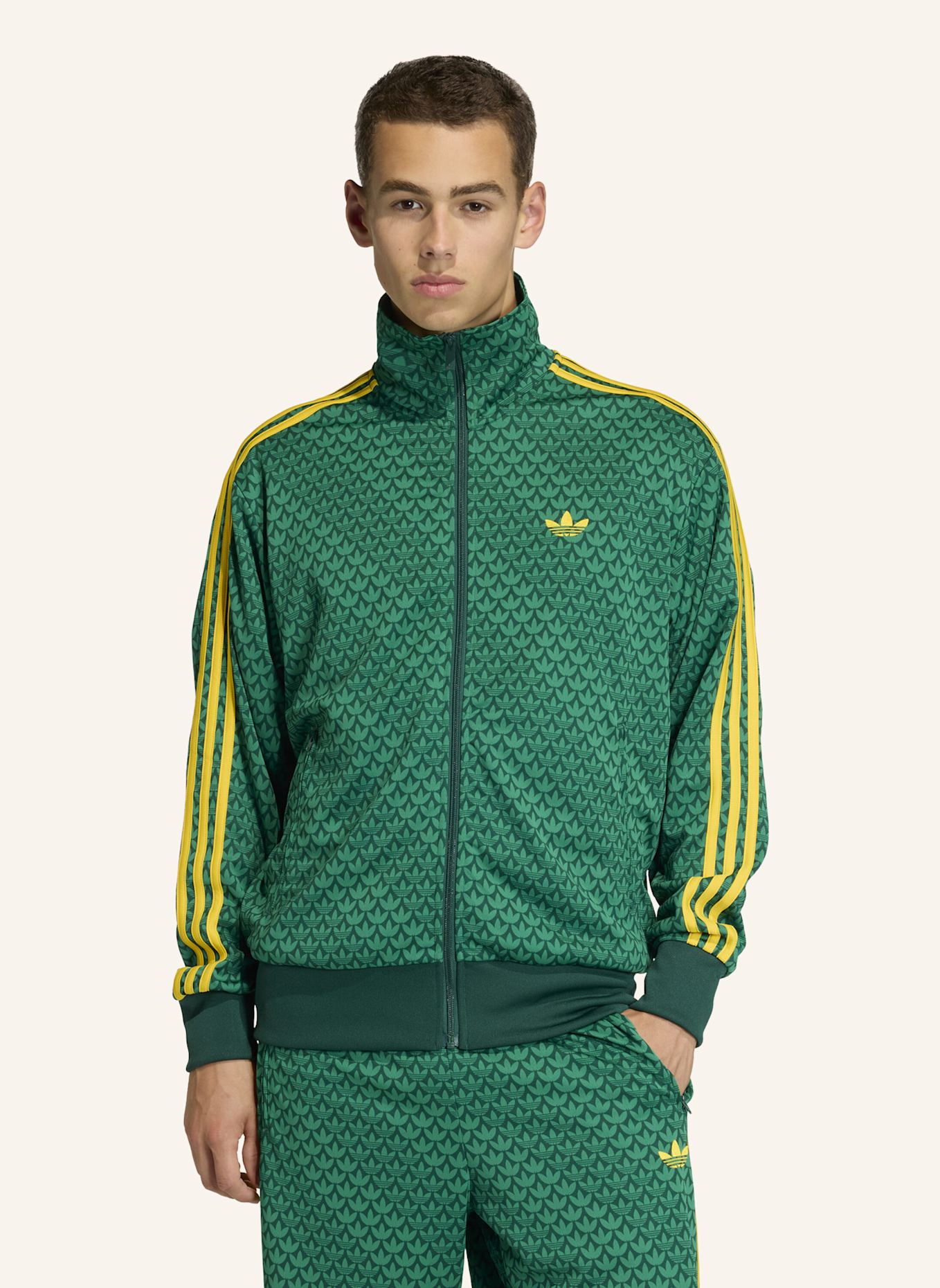 adidas Originals FIREBIRD LOOSE MONOGRAM TRAININGSJACKE: GRÜN