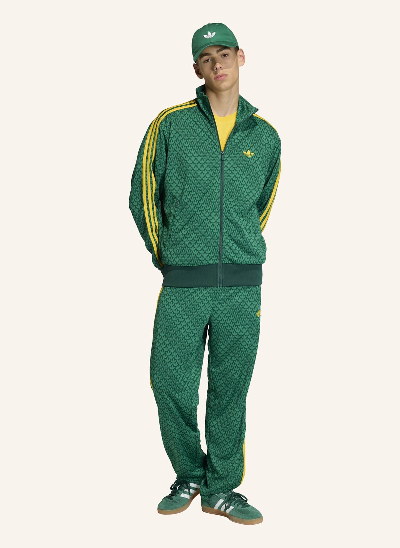 adidas Originals FIREBIRD LOOSE MONOGRAM TRAININGSJACKE: GRÜN