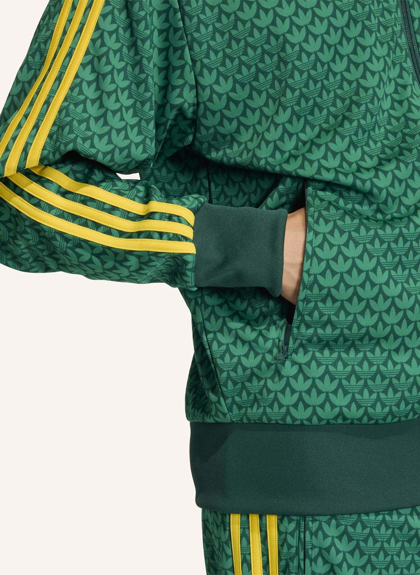 adidas Originals FIREBIRD LOOSE MONOGRAM TRAININGSJACKE: GRÜN
