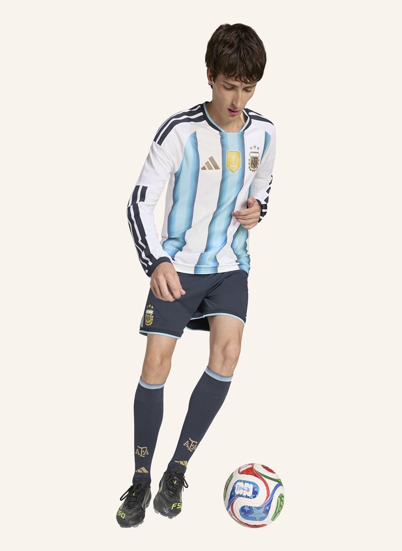 adidas ARGENTINIEN 26 AUTHENTIC HEIMTRIKOT, LANGÄRMLIG: WEISS/ BLAU