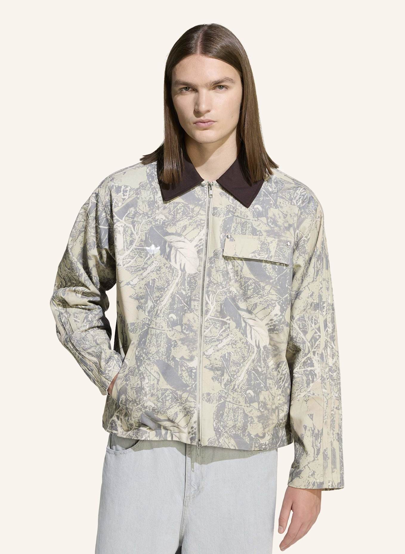 adidas Originals ORIGINALS WORKWEAR CANVAS-JACKE: GRAU/ BEIGE