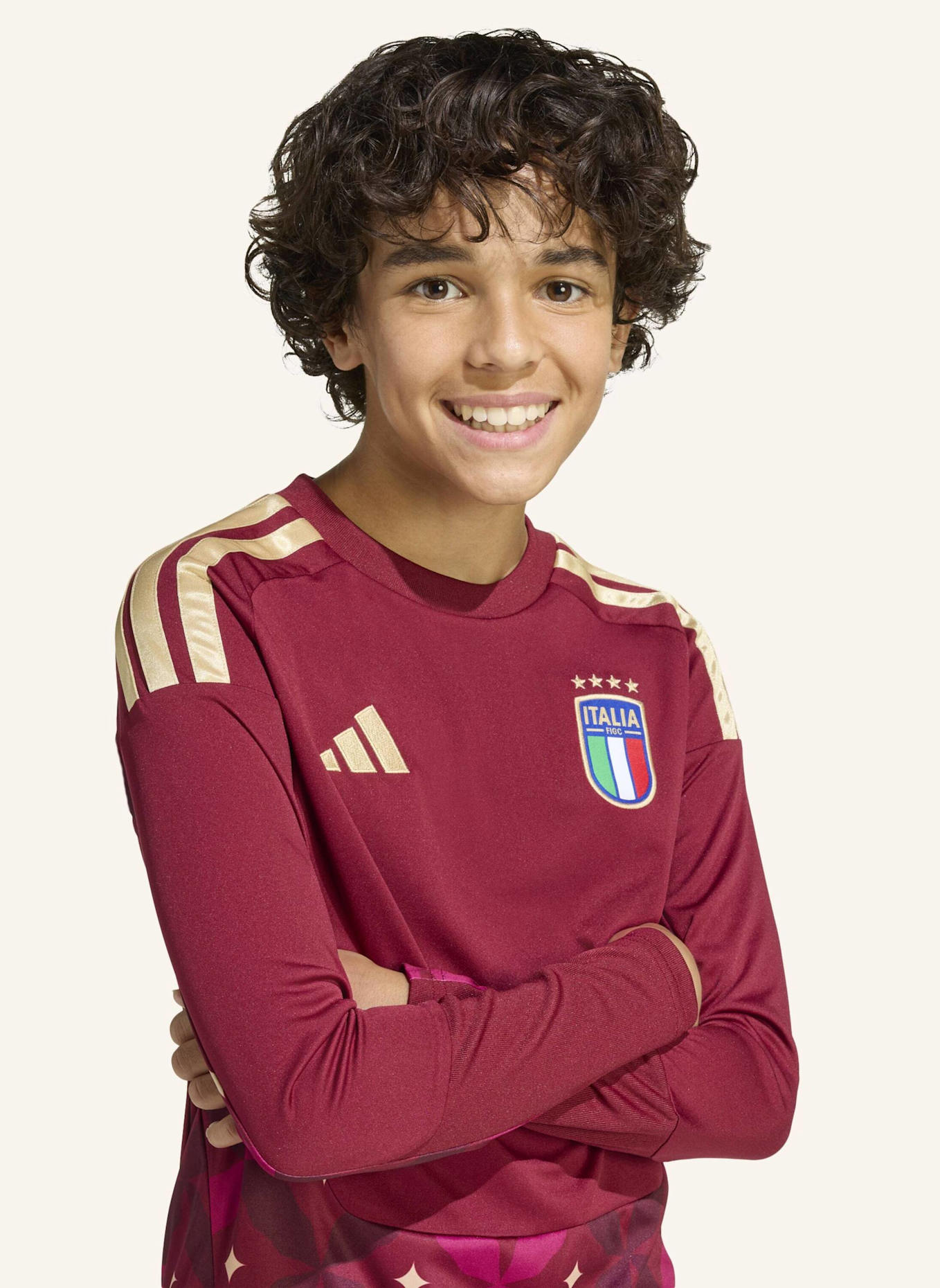 adidas ITALIEN 26 TORWART LANGARM-HEIMTRIKOT KINDER: ROT