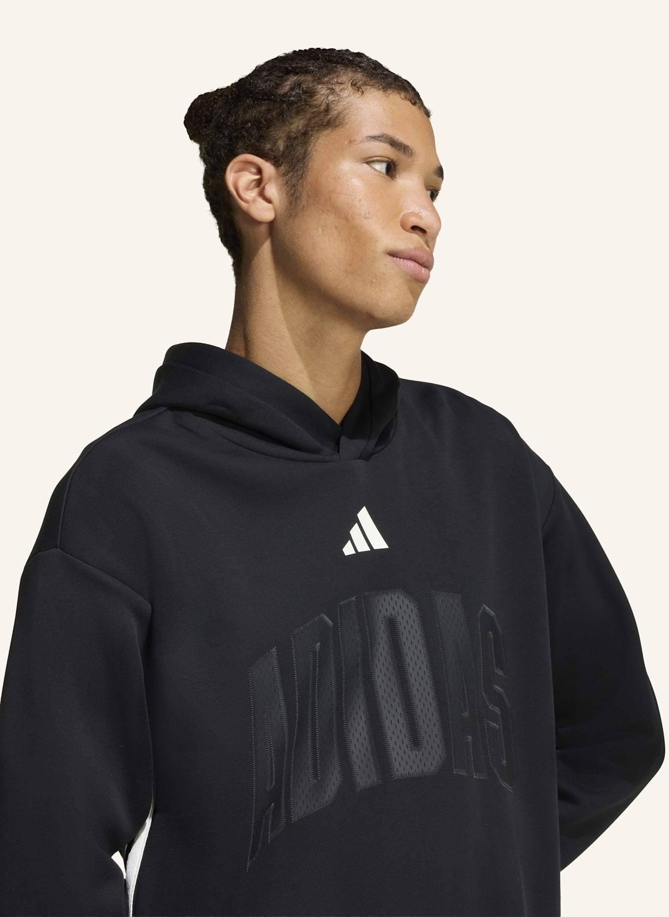adidas STADIUM GRAPHIC HOODIE.: SCHWARZ/ WEISS