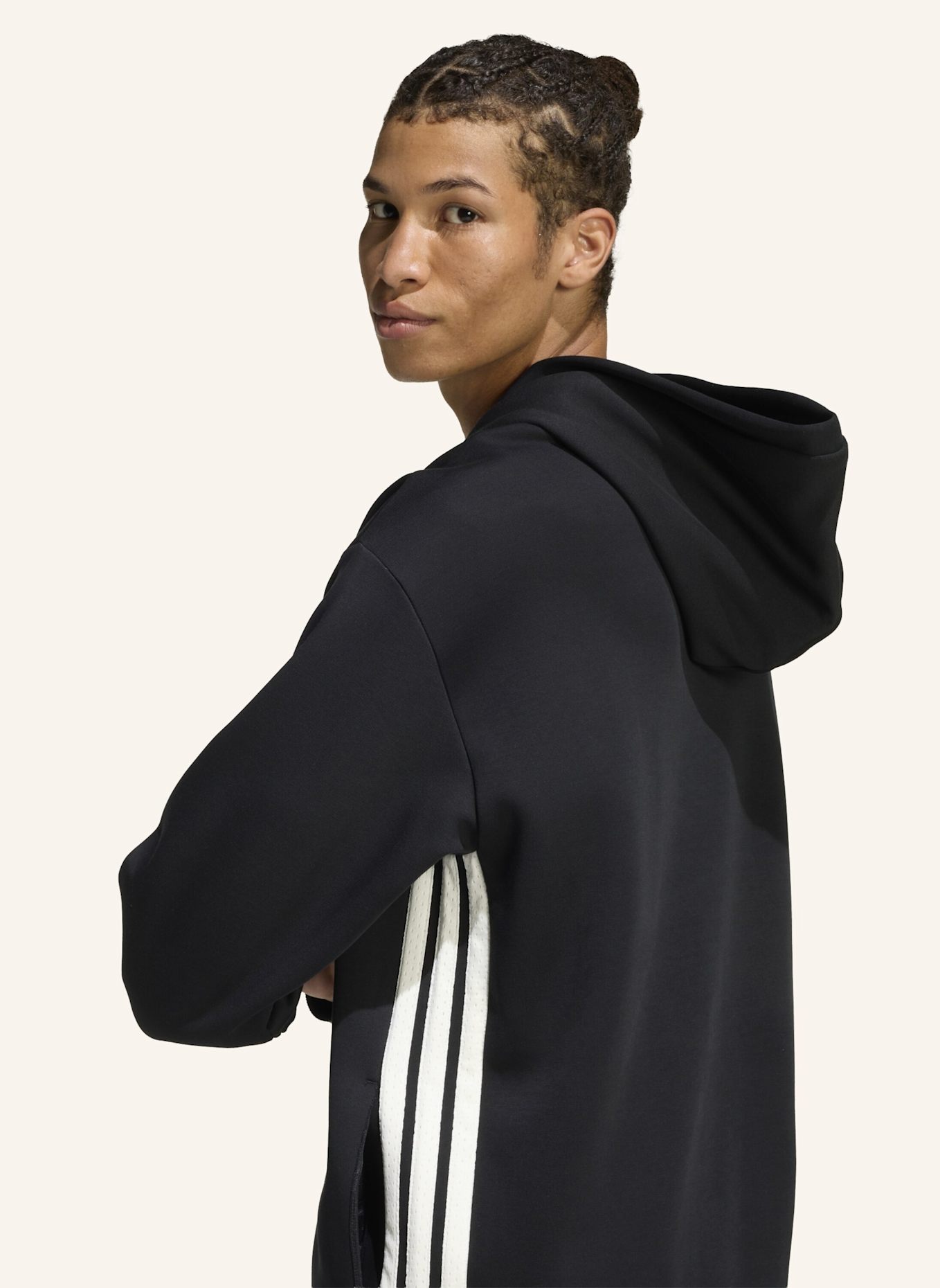 adidas STADIUM GRAPHIC HOODIE.: SCHWARZ/ WEISS