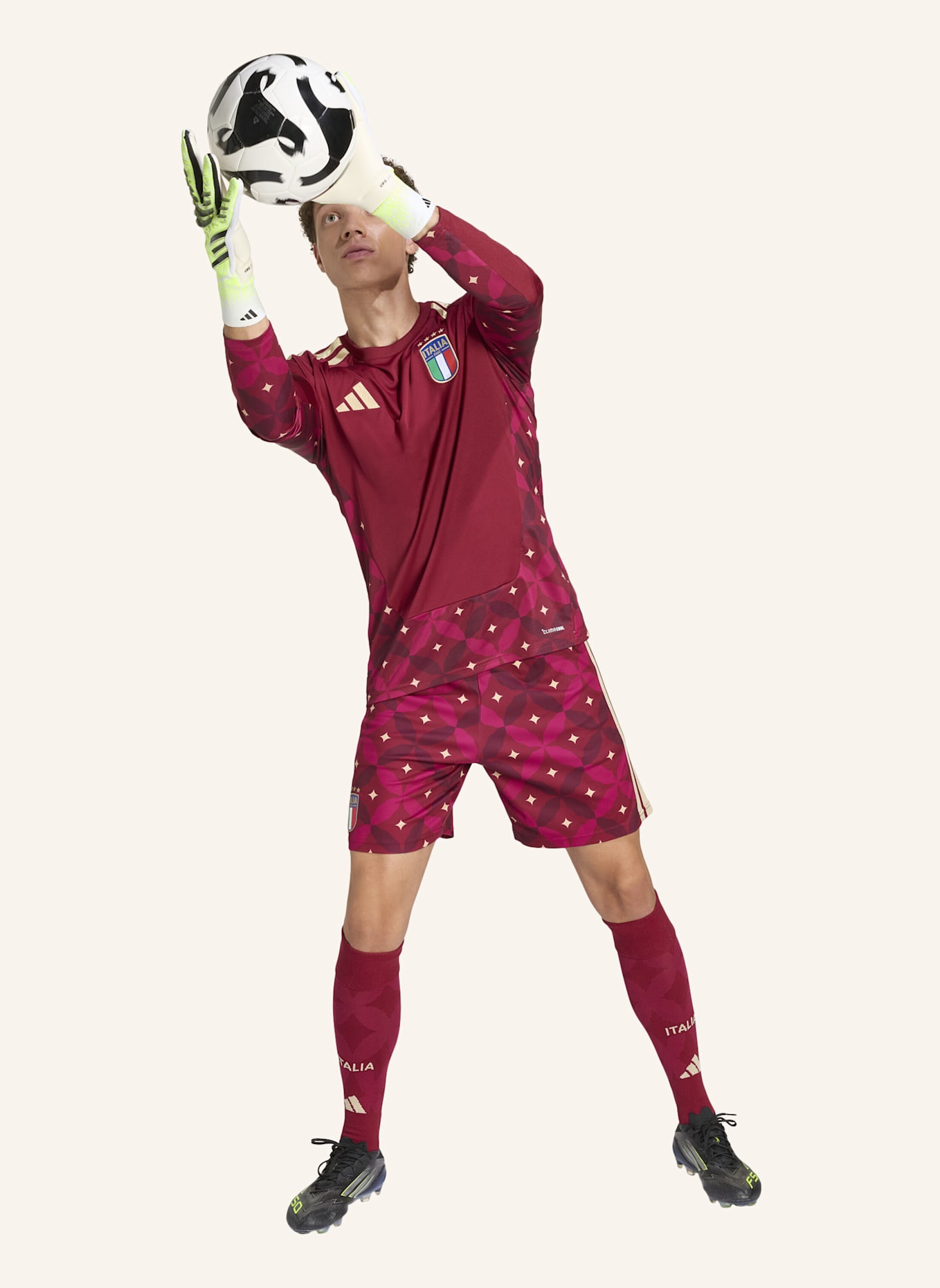 adidas ITALIEN 26 LONG SLEEVE HEIM-TORWARTTRIKOT: ROT