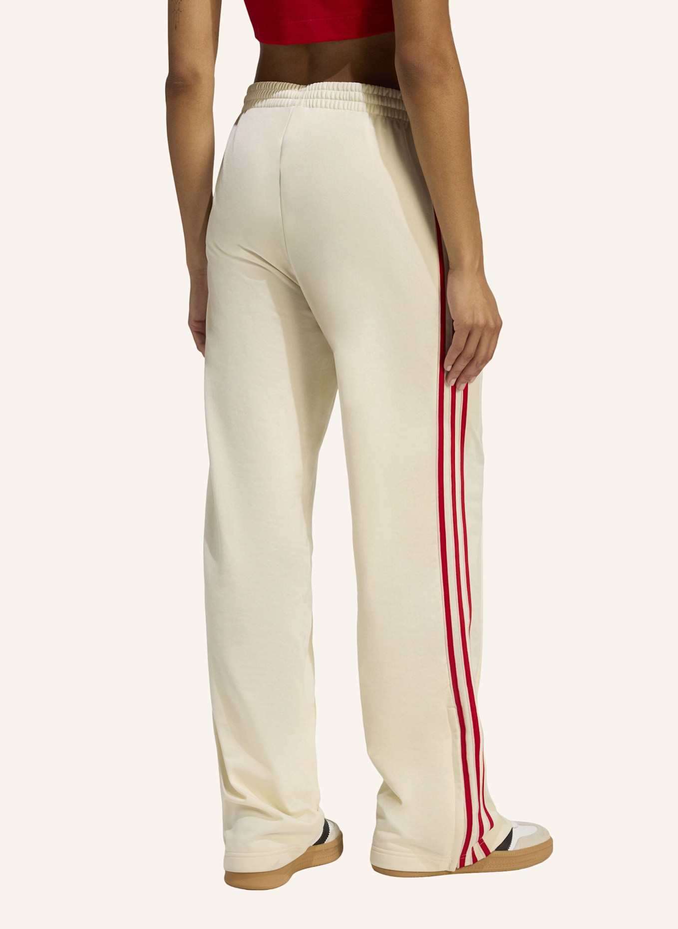 adidas Originals FIREBIRD TRAININGSHOSE, LOCKER GESCHNITTEN: WEISS/ ROT