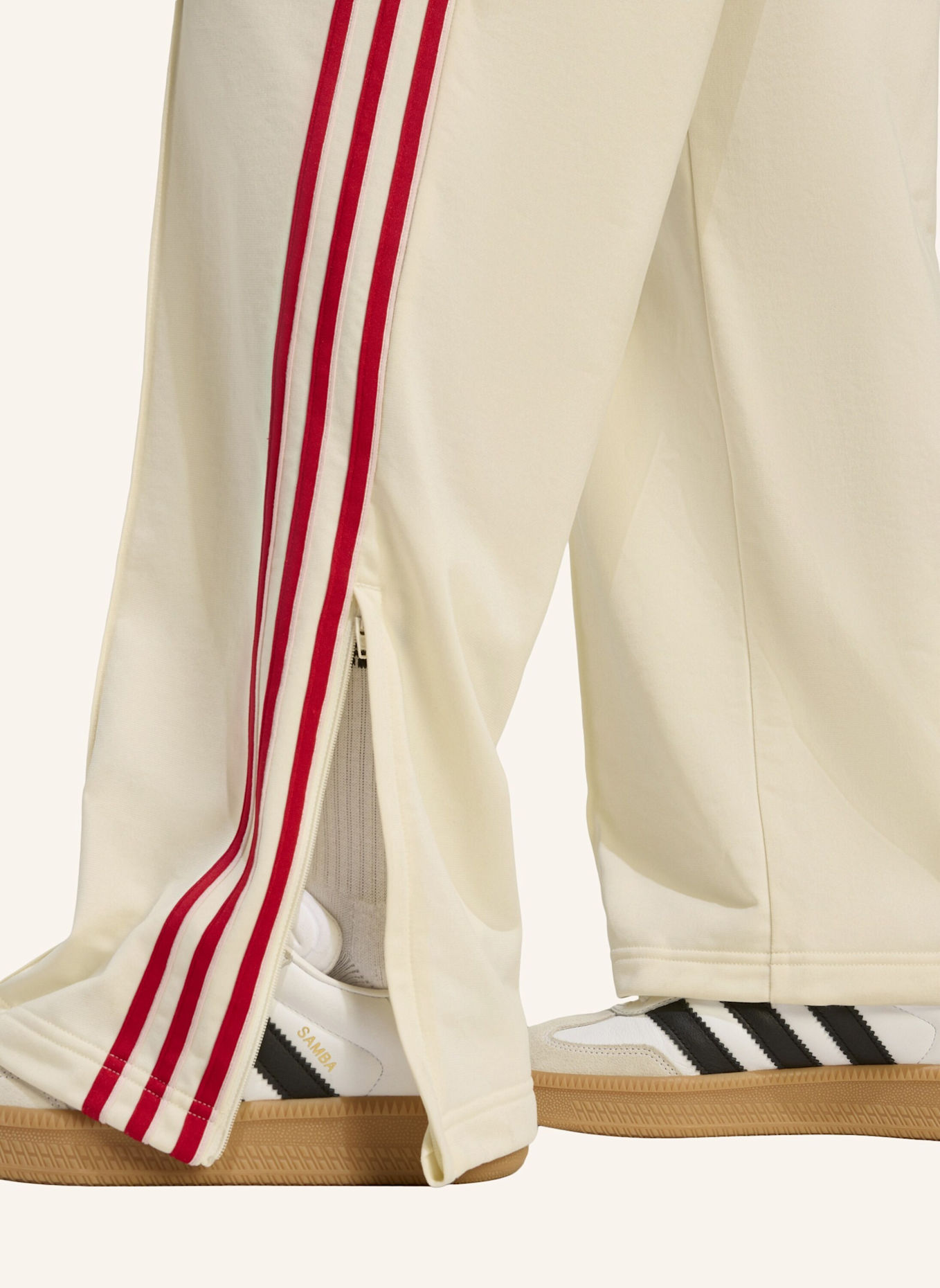 adidas Originals FIREBIRD TRAININGSHOSE, LOCKER GESCHNITTEN: WEISS/ ROT