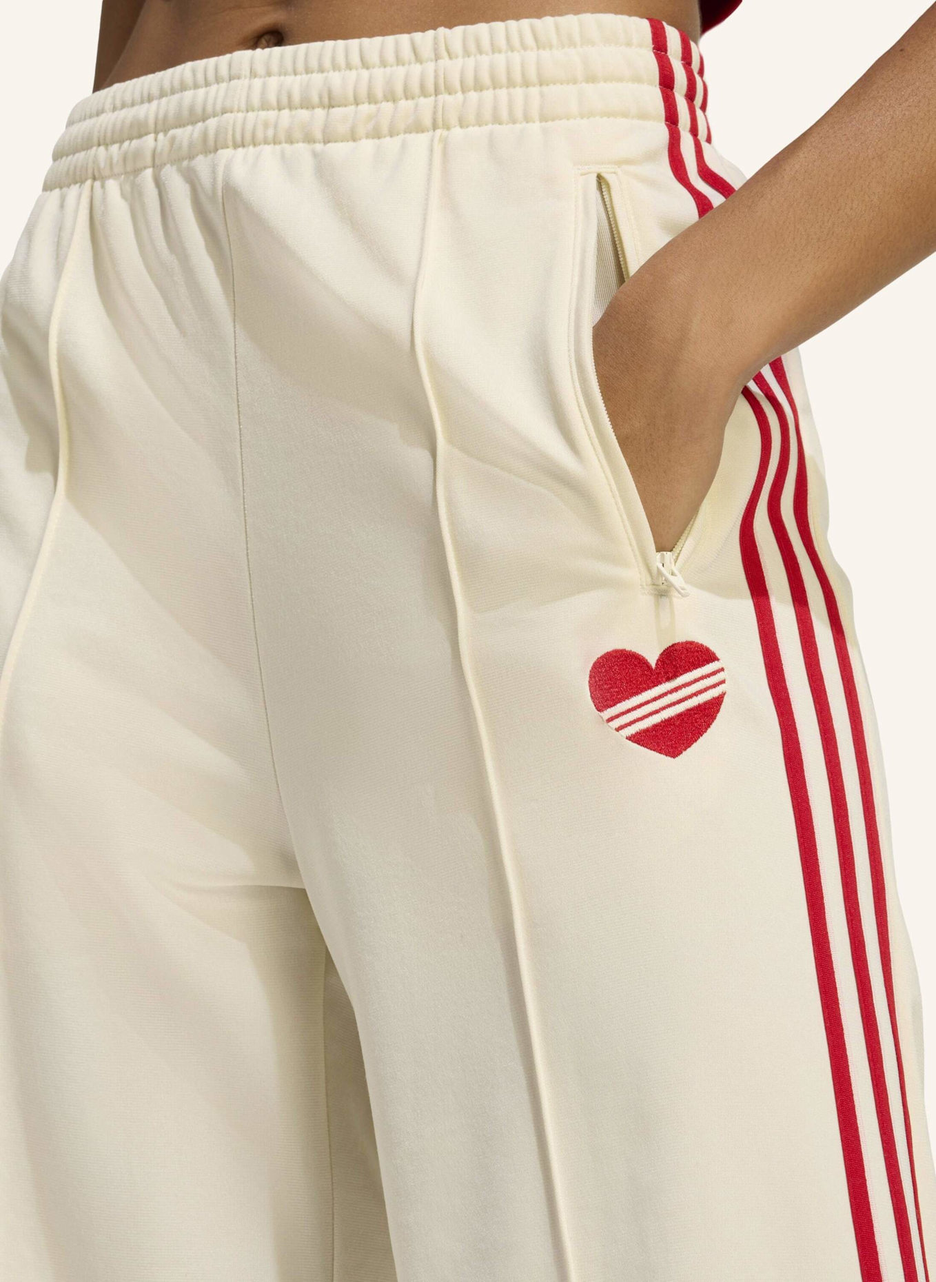 adidas Originals FIREBIRD TRAININGSHOSE, LOCKER GESCHNITTEN: WEISS/ ROT