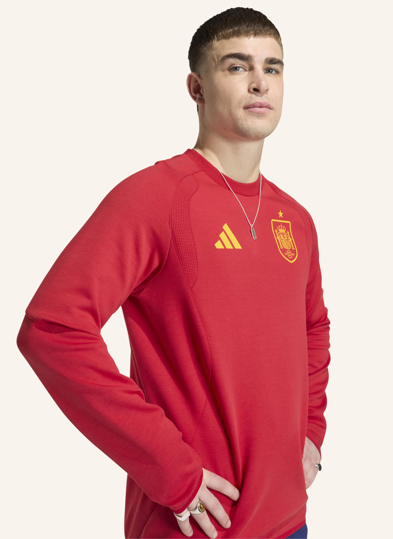 adidas SPANIEN TIRO TRAVEL CREW PULLOVER: ROT