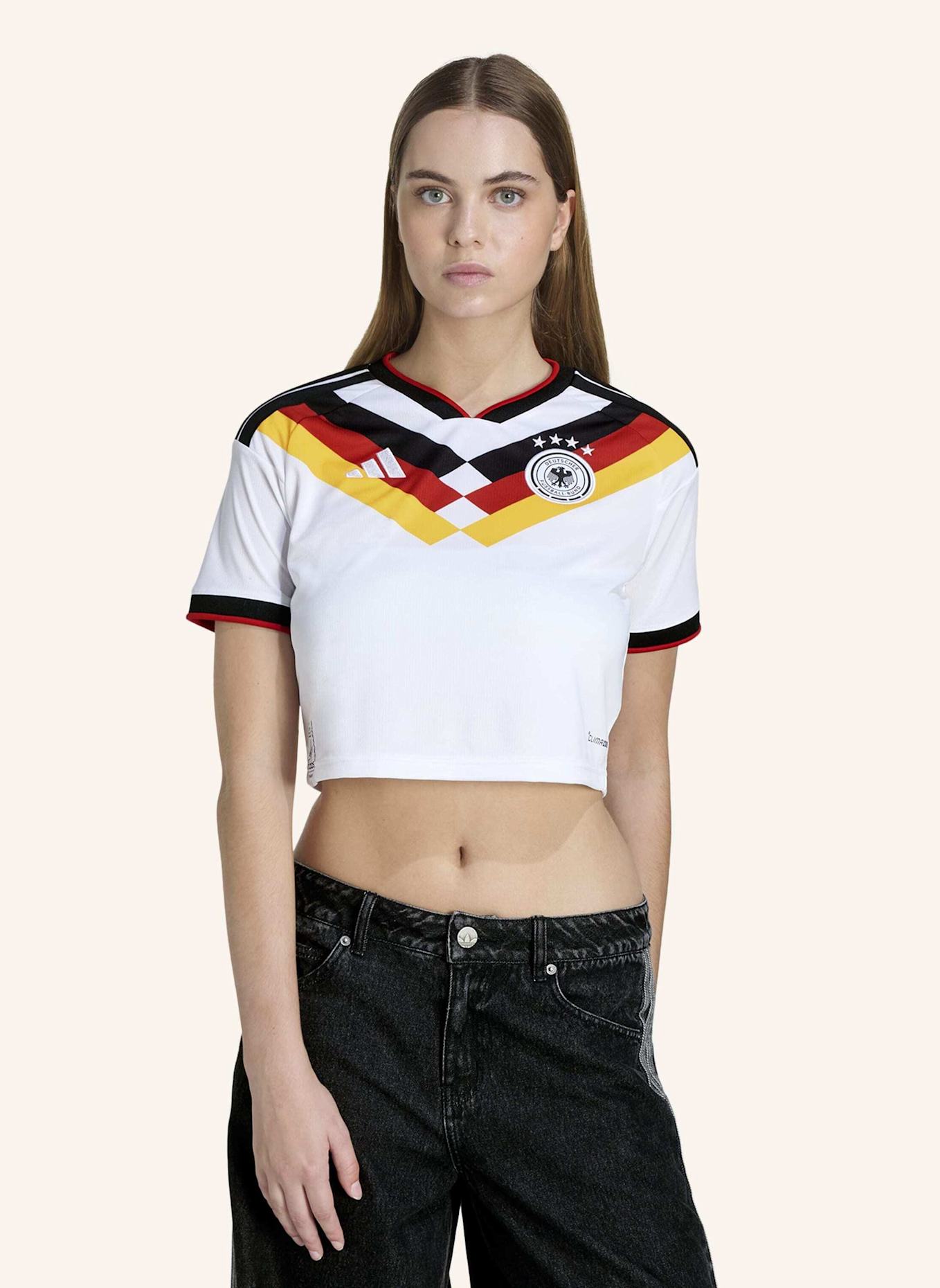 adidas KÜRZER GESCHNITTENES DEUTSCHLAND 26 HEIMTRIKOT: WEISS