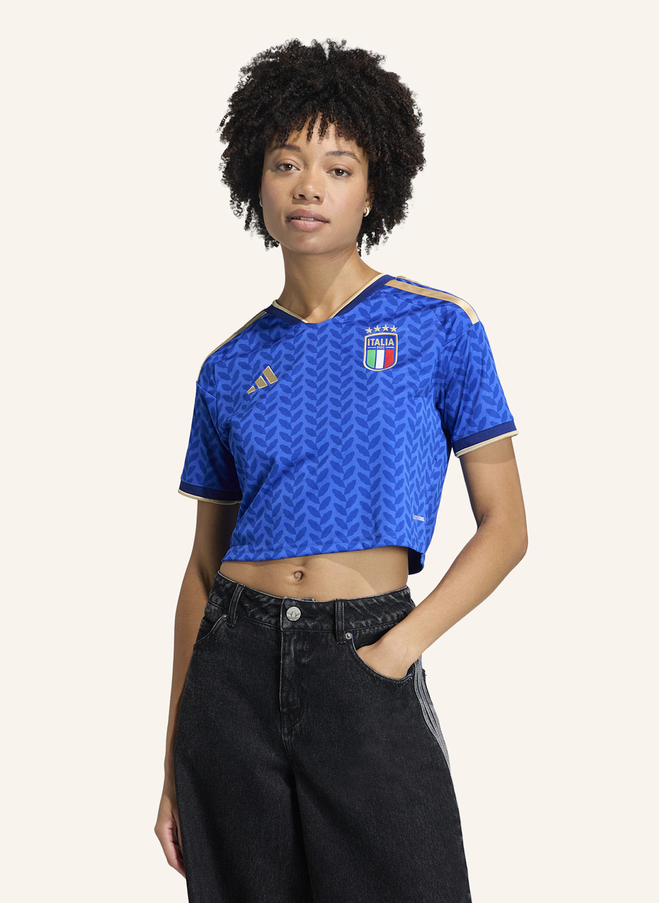 adidas KÜRZER GESCHNITTENES ITALIEN 26 HEIMTRIKOT: BLAU