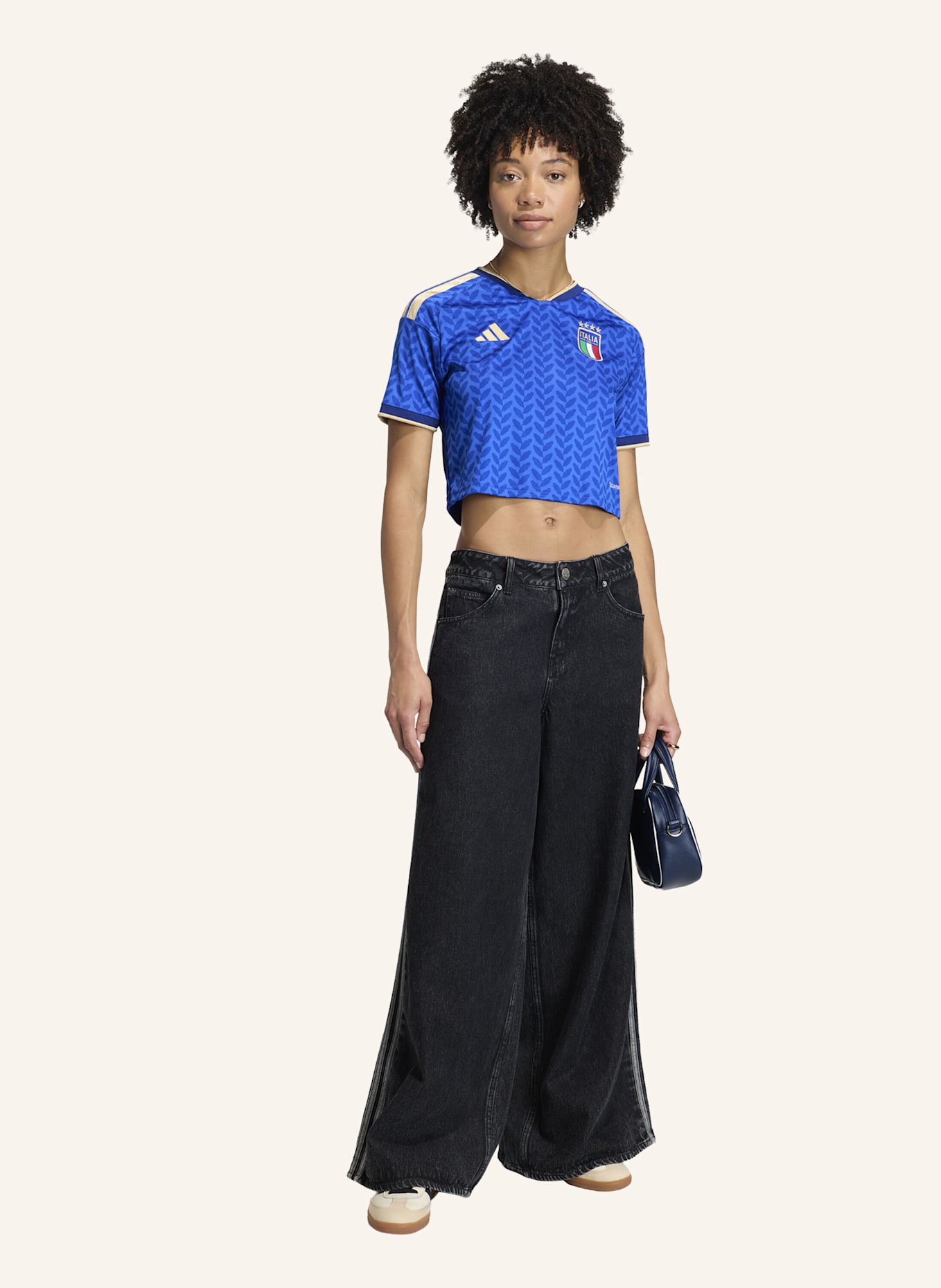 adidas KÜRZER GESCHNITTENES ITALIEN 26 HEIMTRIKOT: BLAU