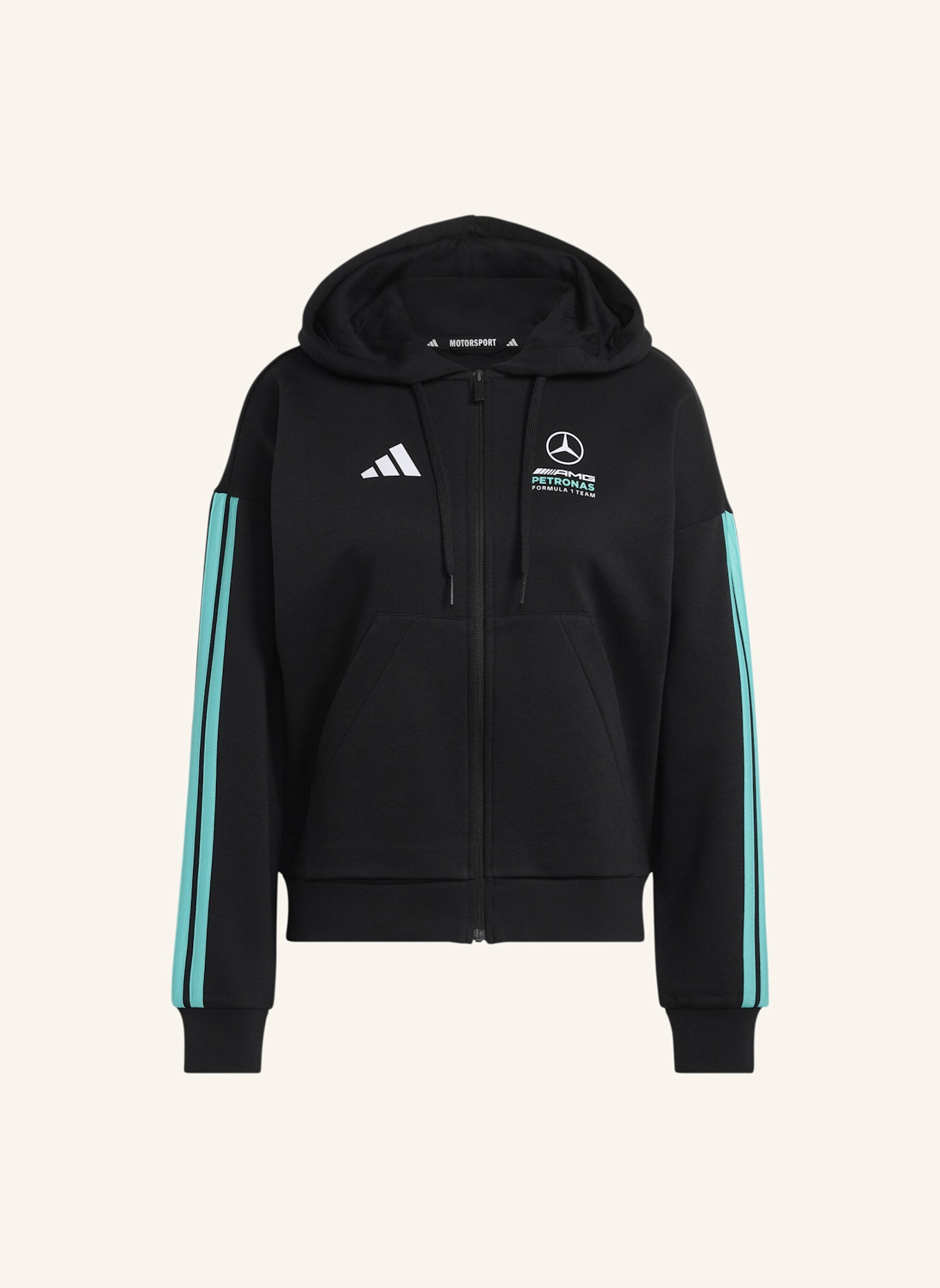 adidas MERCEDES-AMG PETRONAS FORMULA 1 TEAM DNA KAPUZENJACKE: SCHWARZ