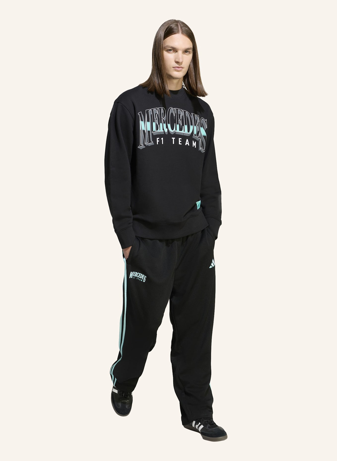 adidas MERCEDES - AMG PETRONAS FORMULA ONE TEAM LAS VEGAS TRAININGSHOSE HERREN: SCHWARZ/ WEISS