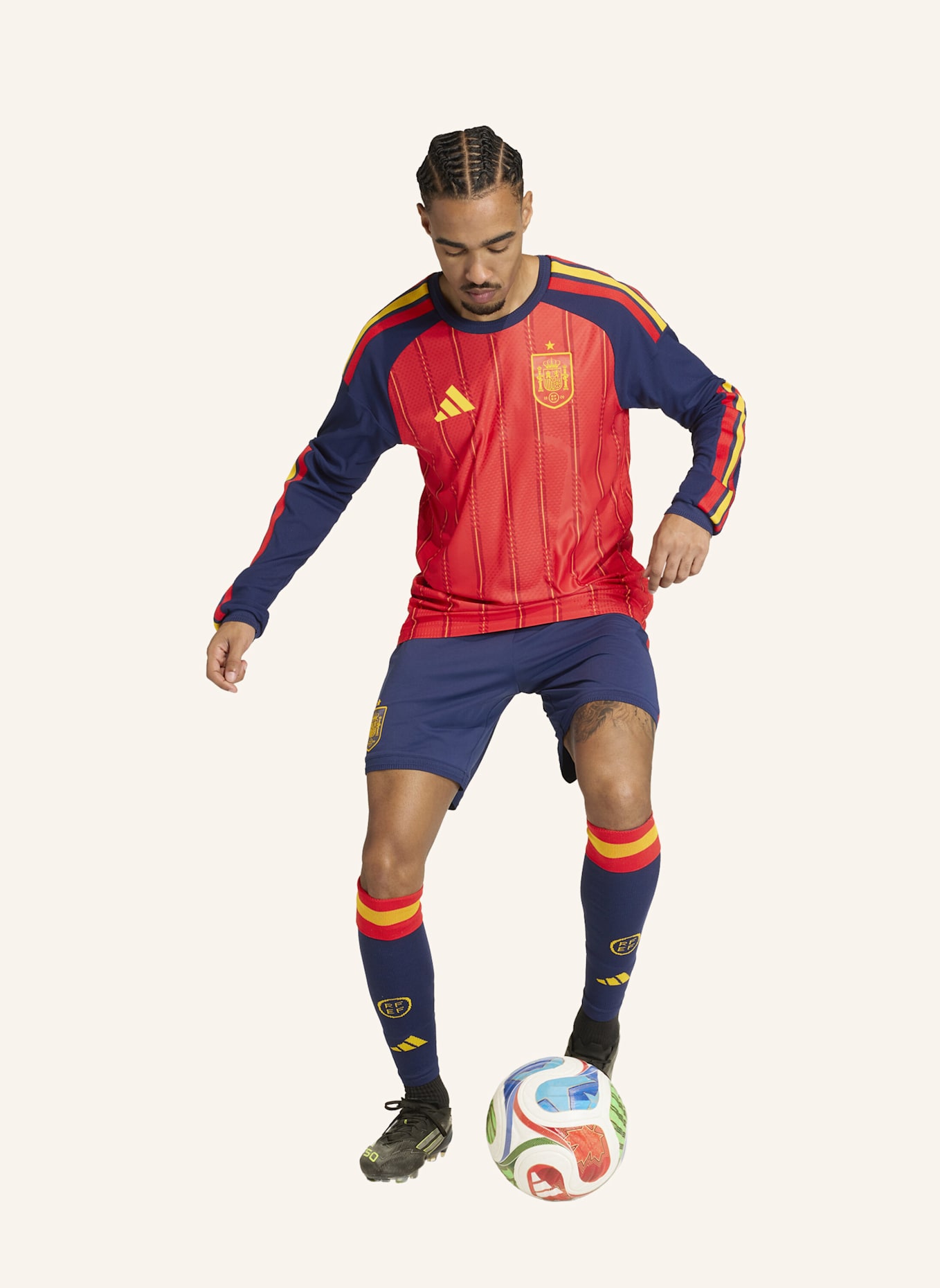 adidas SPANIEN 26 HOME AUTHENTIC LANGÄRMELIGES TRIKOT: ROT