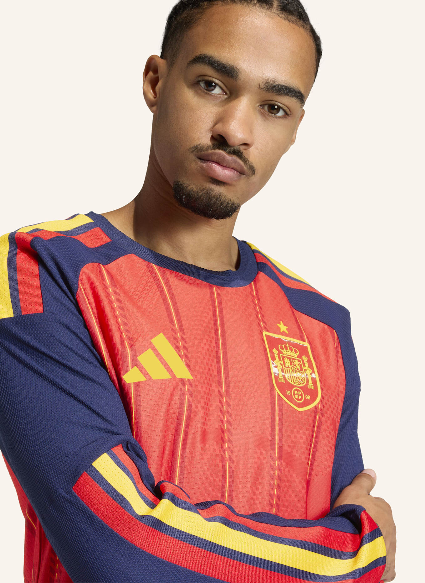 adidas SPANIEN 26 HOME AUTHENTIC LANGÄRMELIGES TRIKOT: ROT