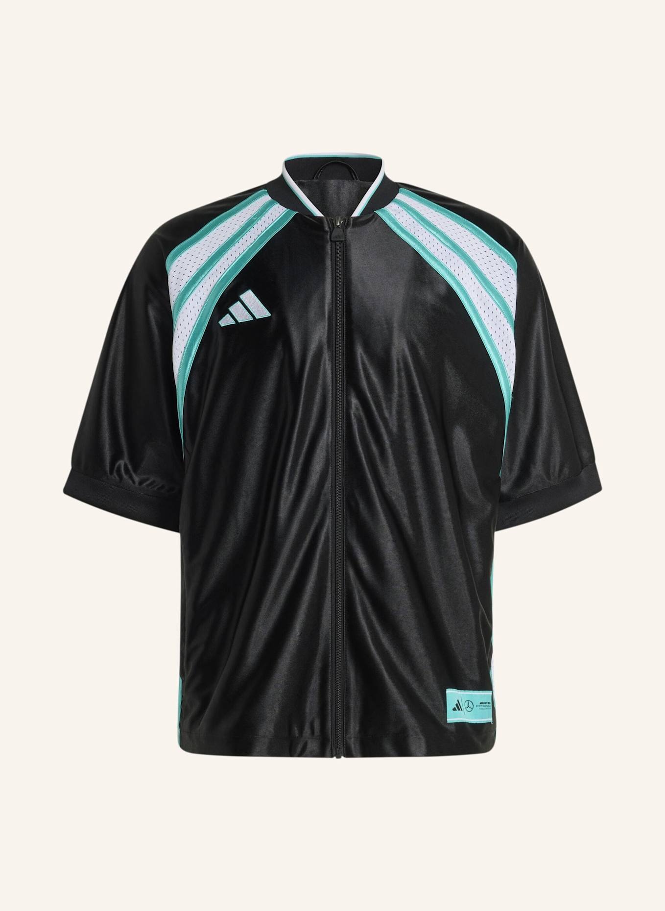 adidas MERCEDES – AMG PETRONAS FORMULA ONE TEAM LAS VEGAS BASEBALL SHIRT FÜR HERREN: SCHWARZ/ WEISS