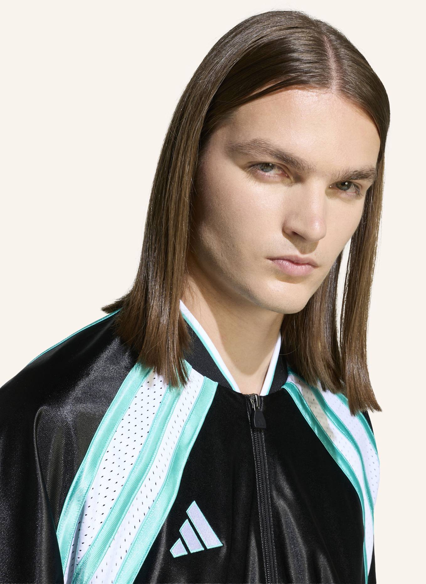 adidas MERCEDES – AMG PETRONAS FORMULA ONE TEAM LAS VEGAS BASEBALL SHIRT FÜR HERREN: SCHWARZ/ WEISS