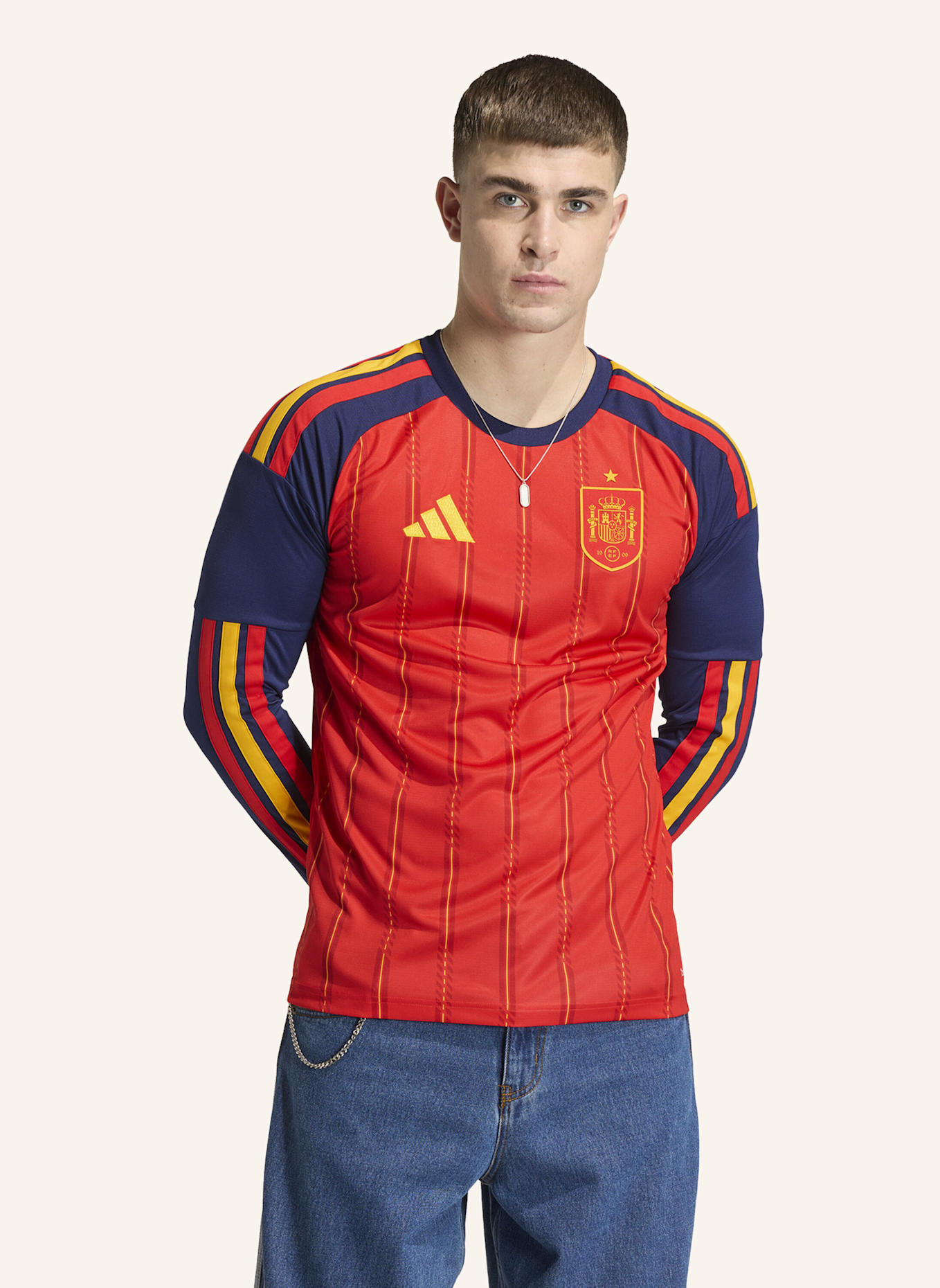 adidas SPANIEN 26 LANGÄRMELIGES HEIMTRIKOT: ROT