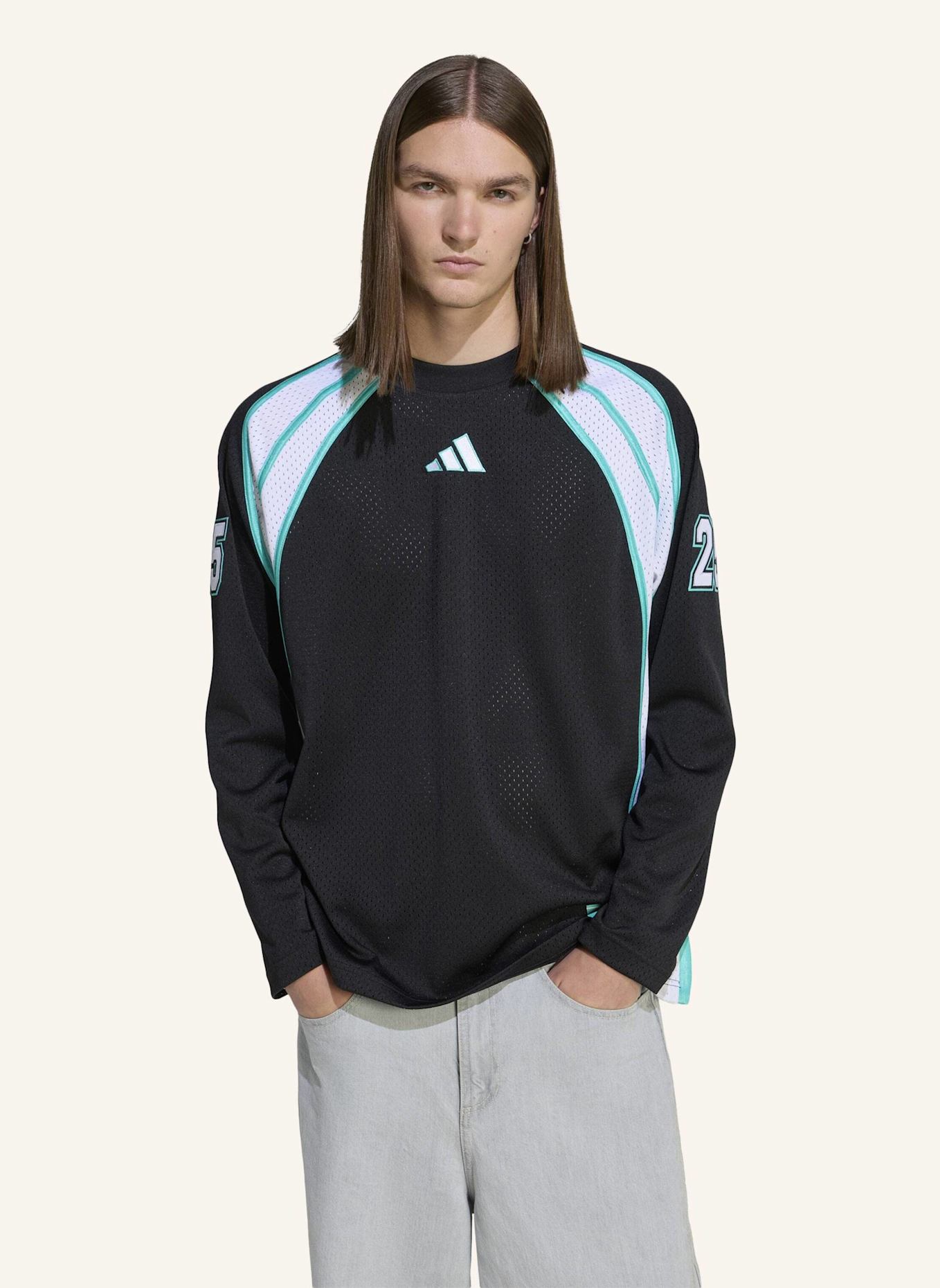 adidas MERCEDES - AMG PETRONAS FORMULA ONE TEAM LAS VEGAS LONGSLEEVE FÜR HERREN: SCHWARZ/ WEISS