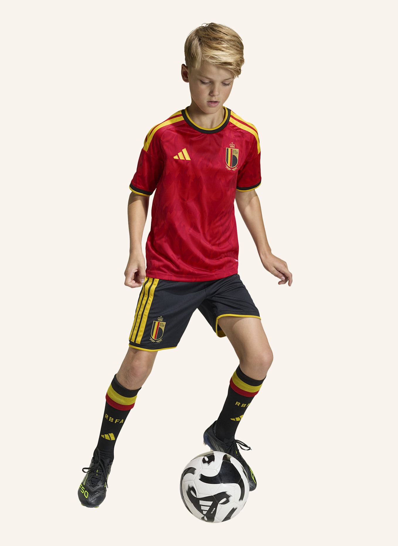 adidas BELGIEN 26 HEIMTRIKOT KINDER: ROT/ GOLD