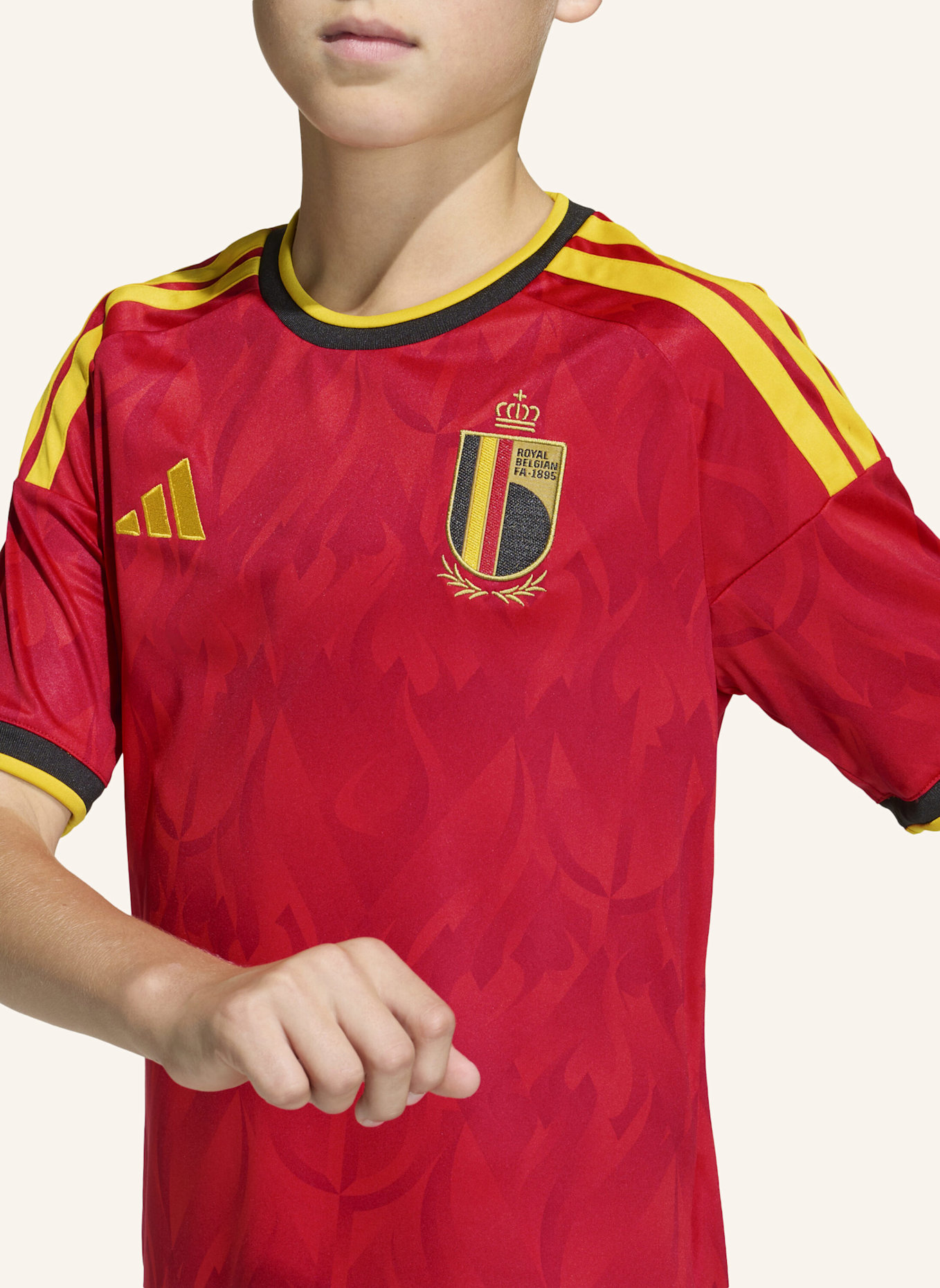 adidas BELGIEN 26 HEIMTRIKOT KINDER: ROT/ GOLD