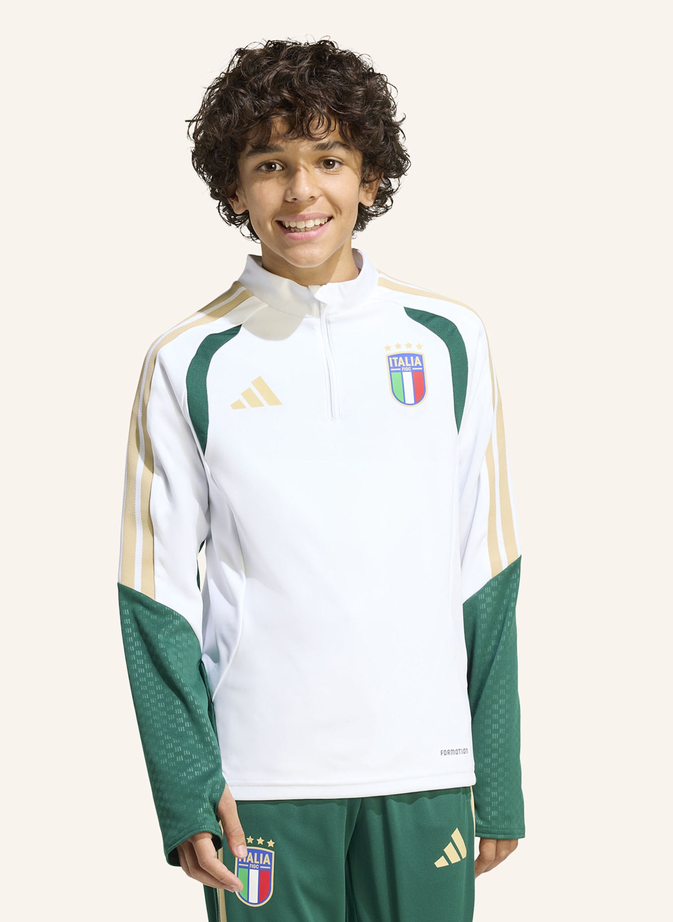 adidas ITALIEN 26 TIRO TRAININGSOBERTEIL KINDER: WEISS