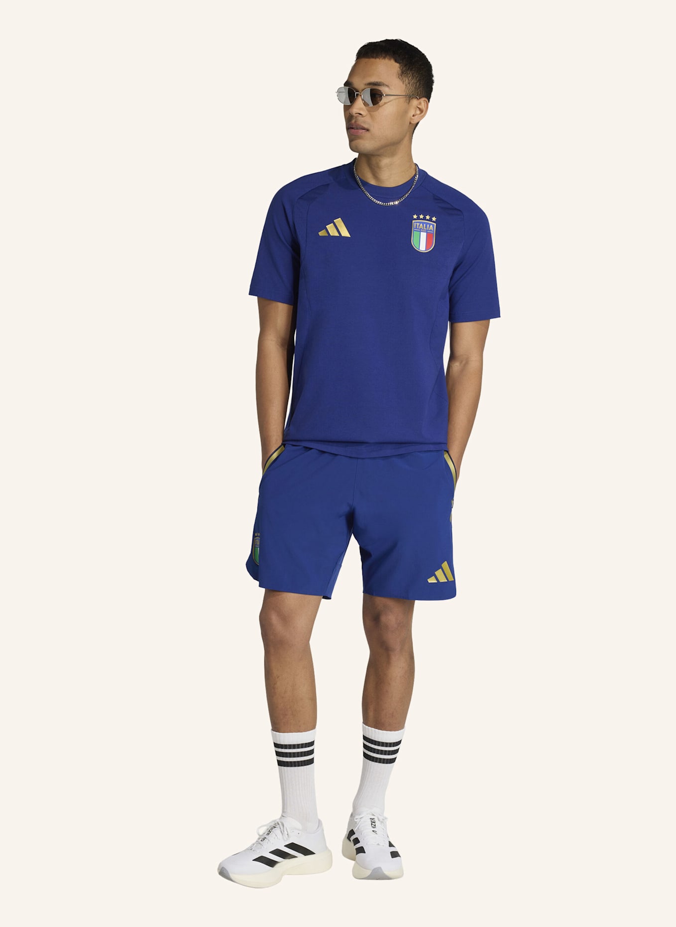 adidas ITALIEN TIRO REISESHORTS: BLAU