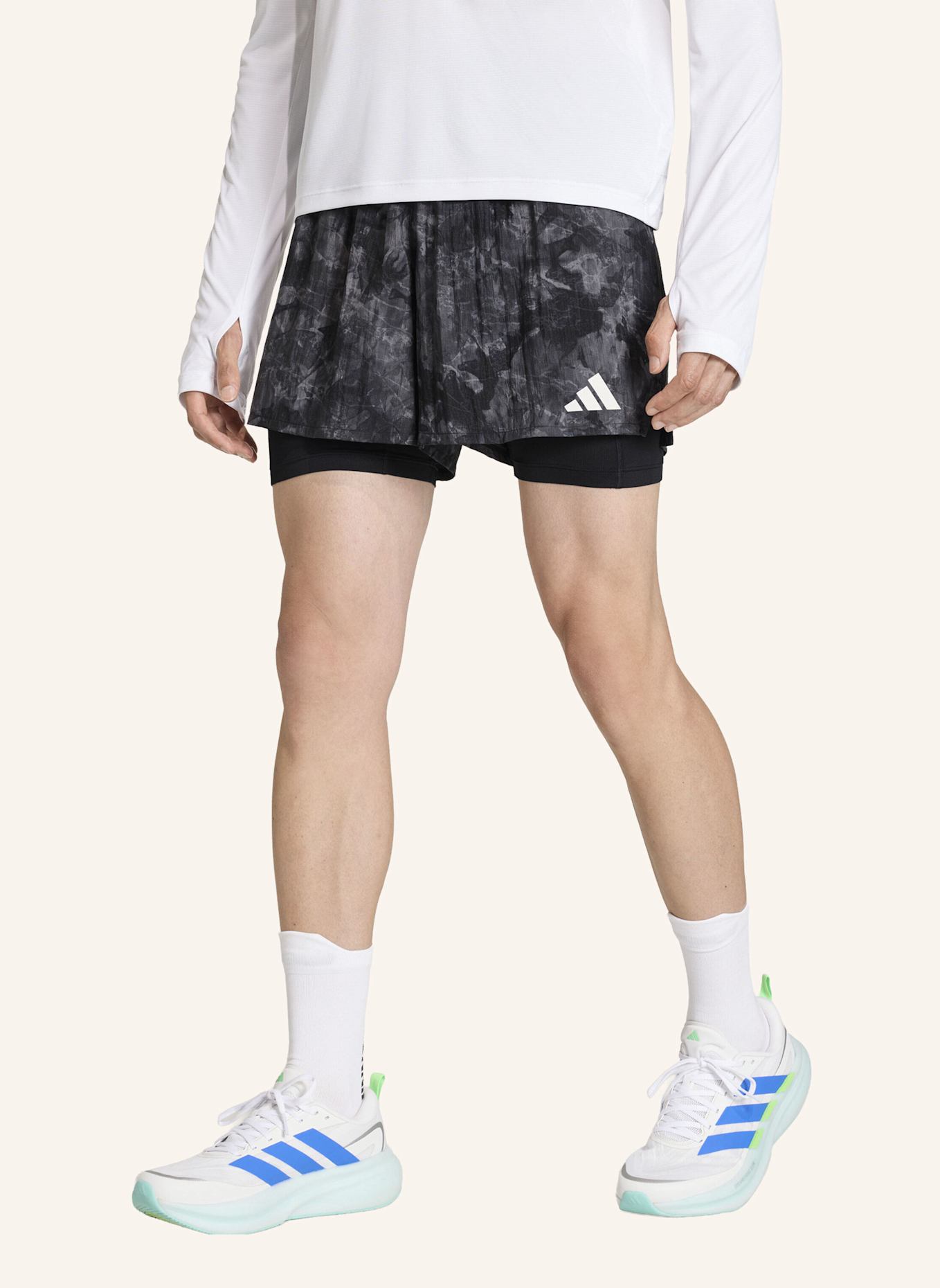 adidas ADI365 SPRAY DYE 2IN1 SHORTS: GRAU