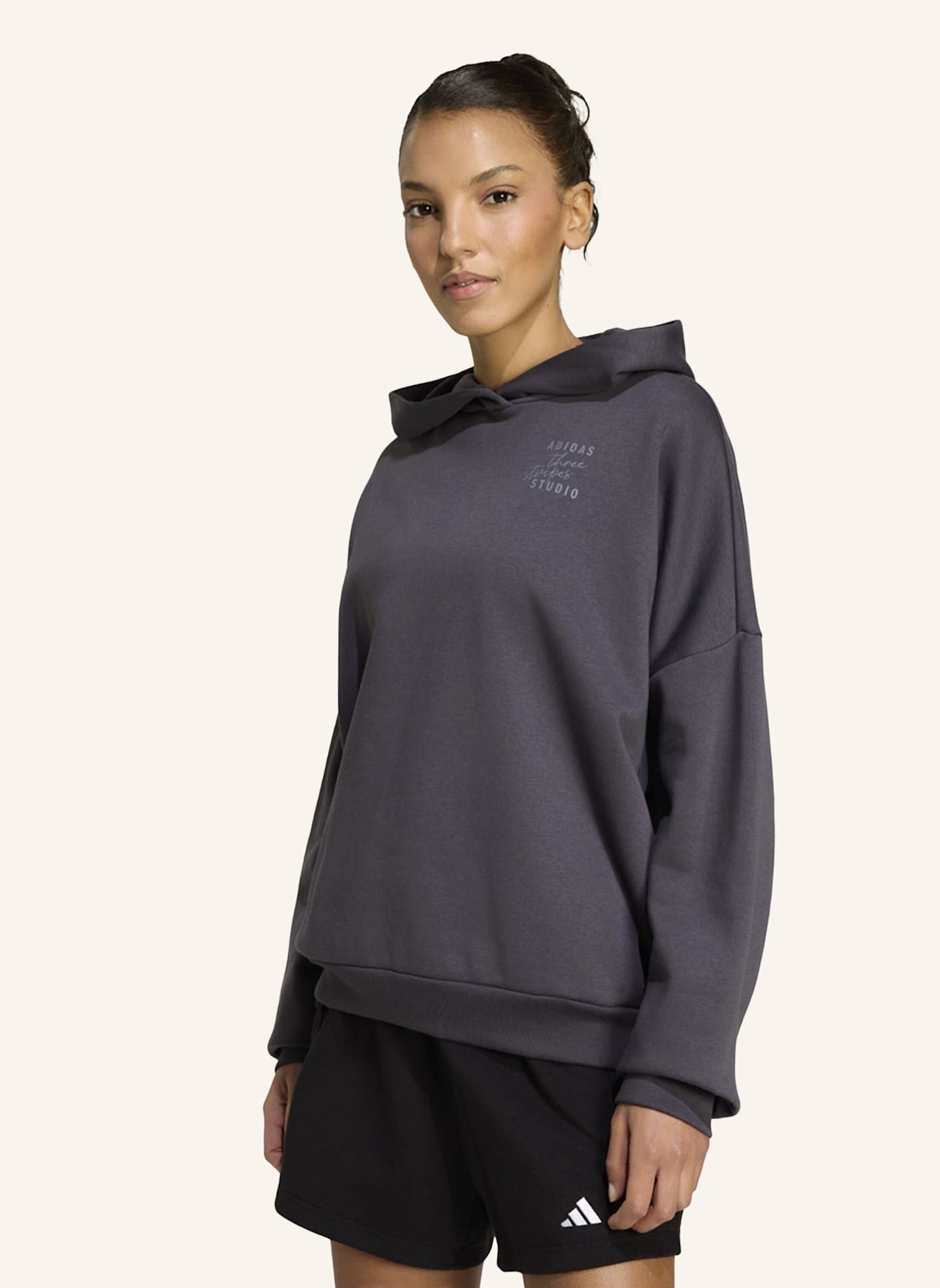 adidas 3-STREIFEN STUDIO HOODIE: LILA