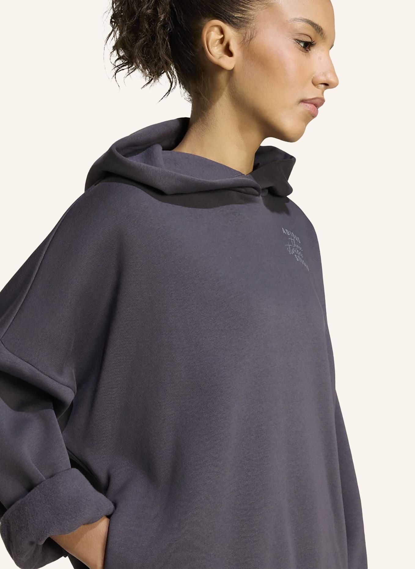 adidas 3-STREIFEN STUDIO HOODIE: LILA