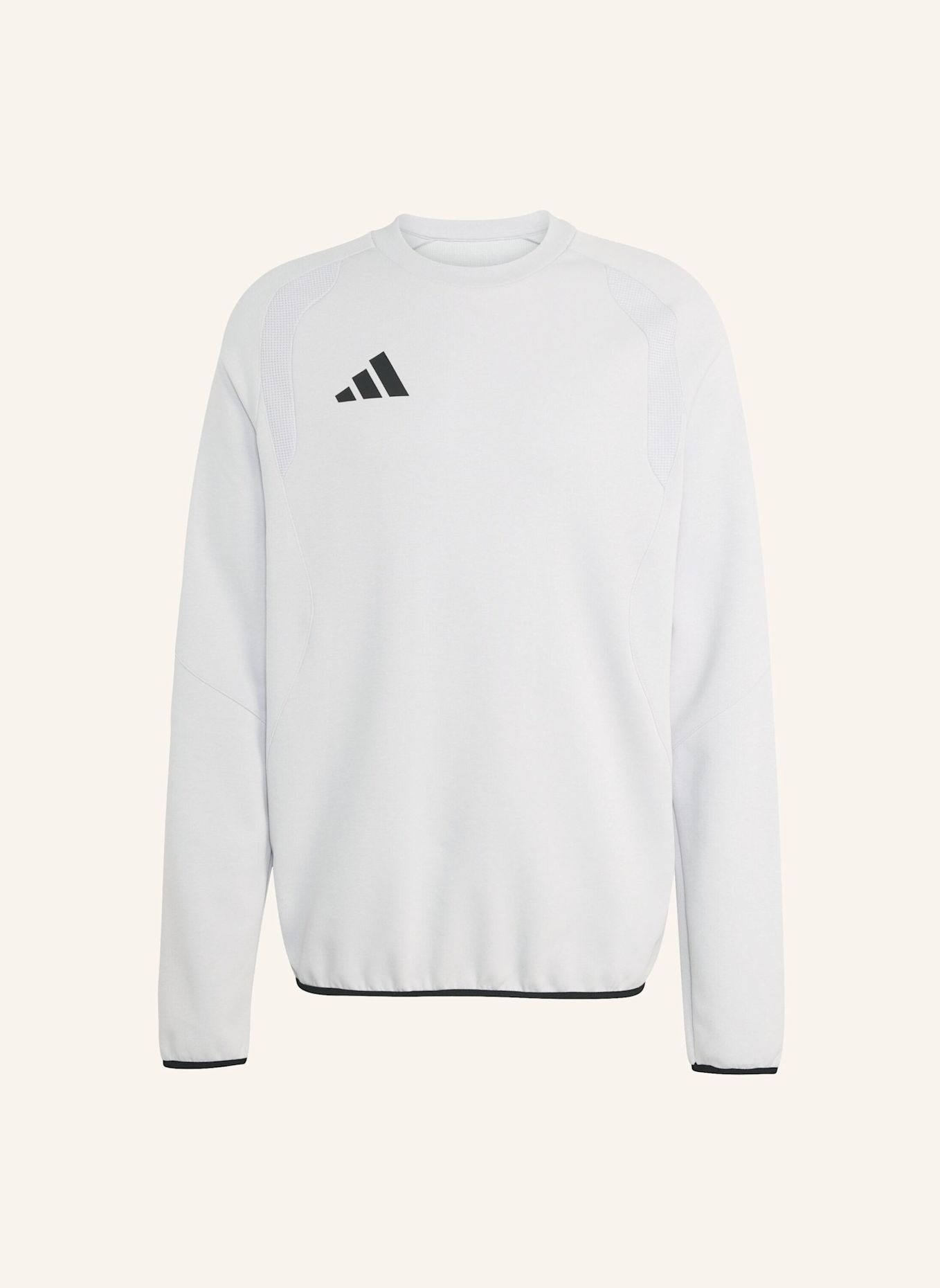 adidas TIRO TRAVEL SWEATSHIRT, RUNDHALSAUSSCHNITT: GRAU / SCHWARZ
